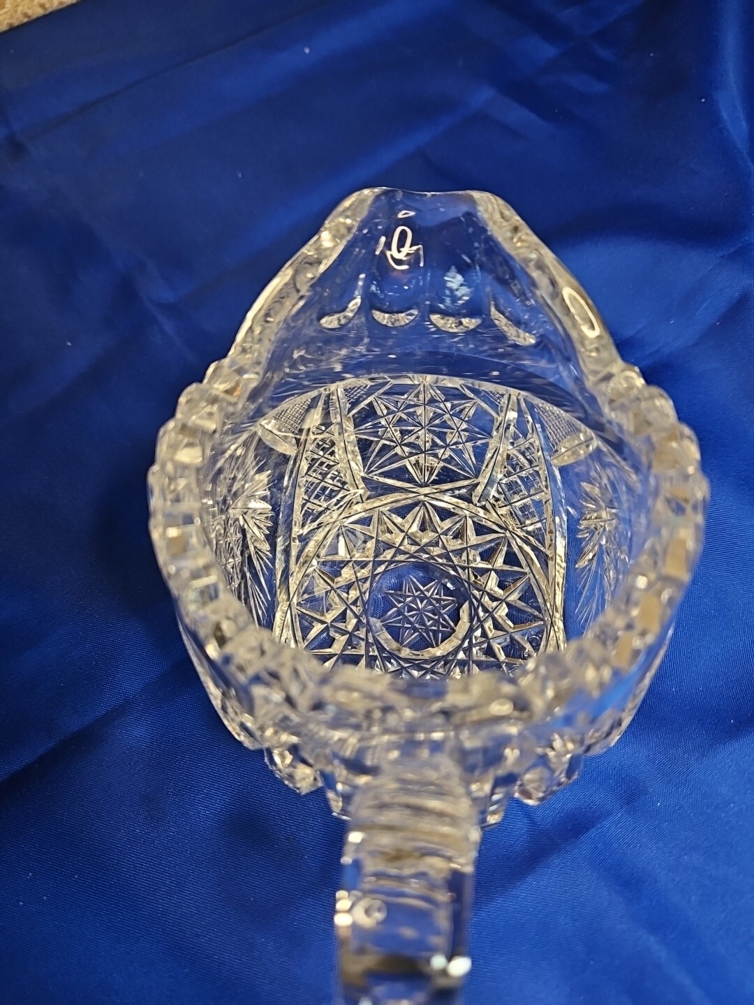 Antique American Brilliant Crystal Saw Tooth Creamer Elegant Dining OLD MONEY