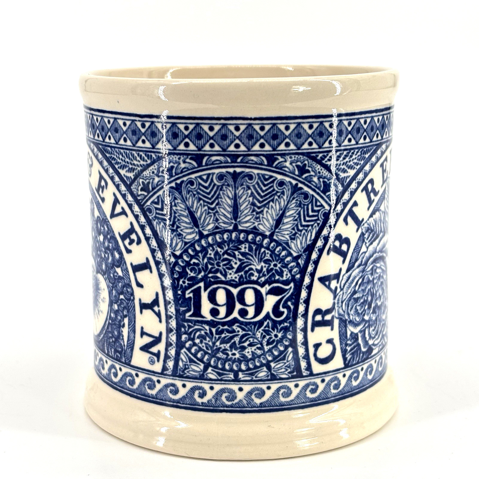 Crabtree & Evelyn London Annual Edition Kale Mug 1997 Blue Mason’s Ironstone NWT