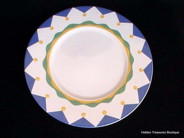 Mikasa “Bosa Nova” 12″ Chop Plate Round Platter Blue Yellow Green