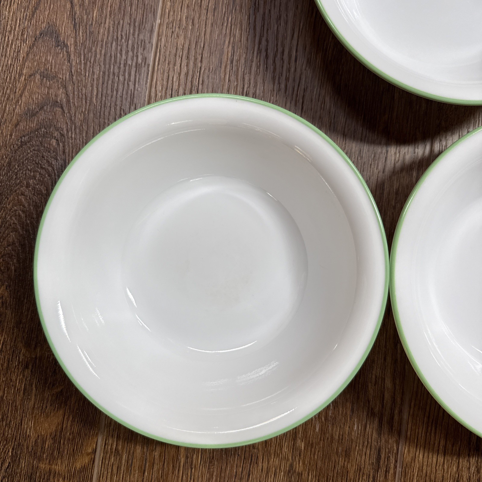 Corelle Spring Blossom Garden Ivy Green Rim Bowls 7.25″ Soup Cereal Set of 7