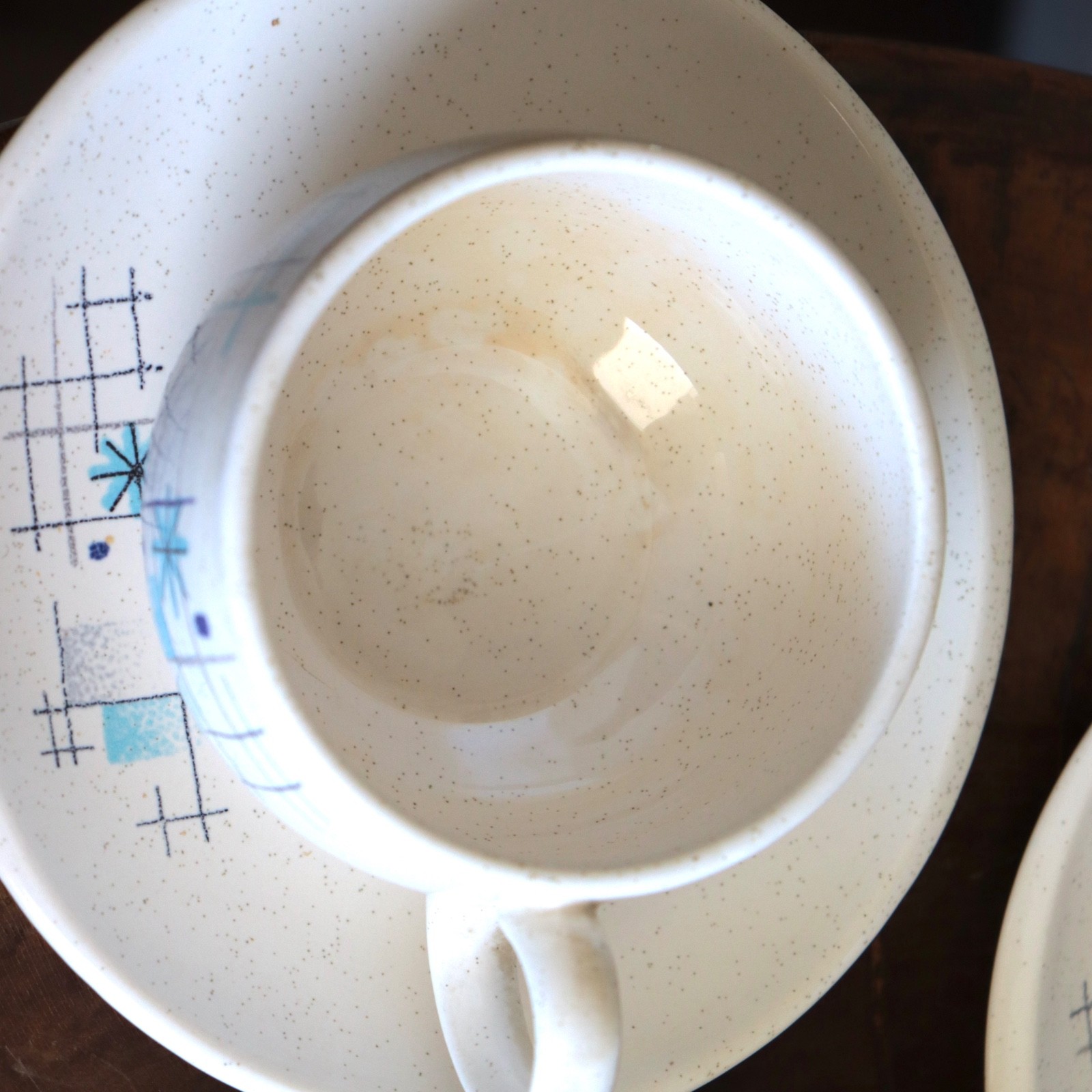 Franciscan Oasis Cup & Saucer 11 Sets Mid-Century Atomic 1950s Coffee Teacup Vtg