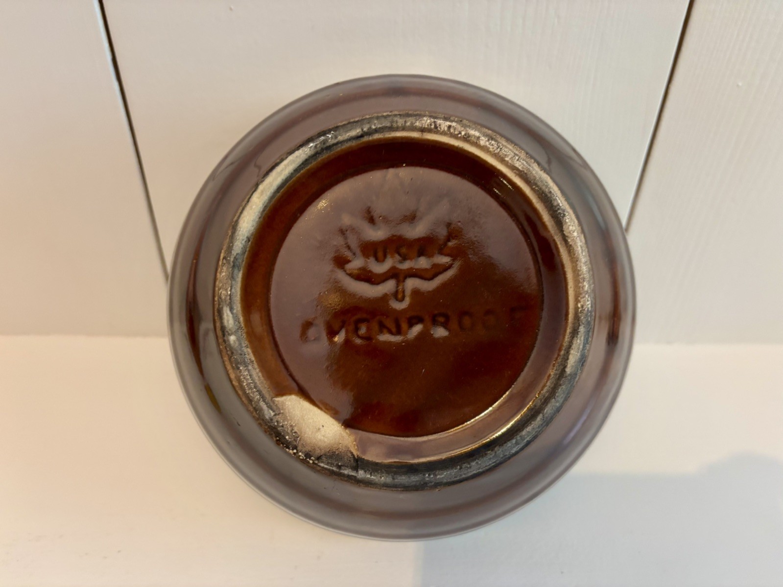 Vintage Mid Century Brown Drip Glaze USA Bowl