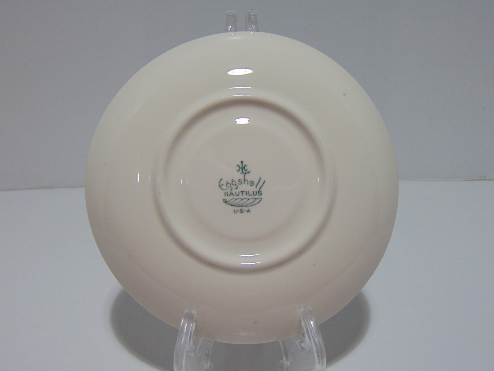 HLC Eggshell Nautilus Petit Point Saucer Homer Laughlin (E) 1936-1958