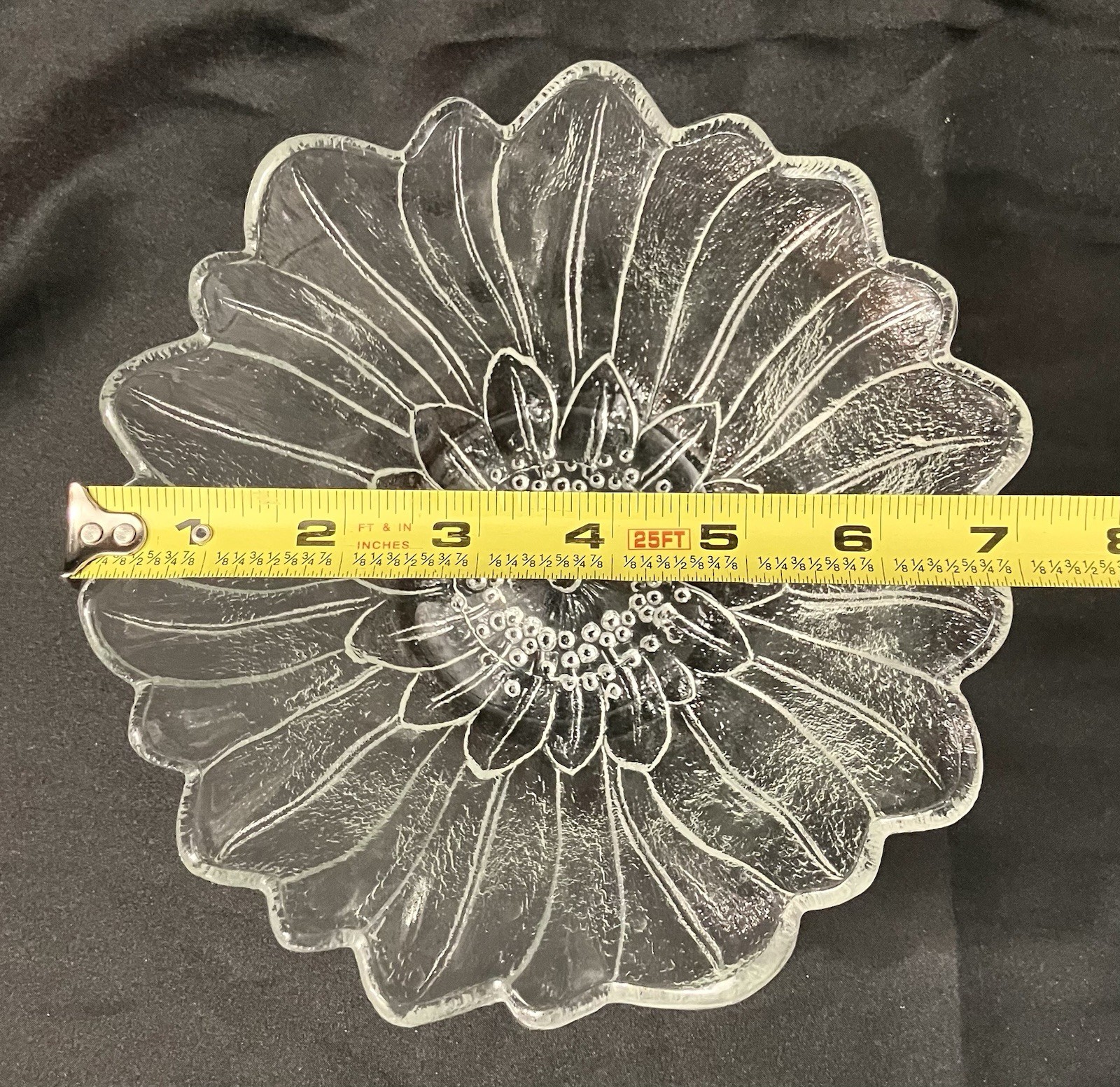 Clear Glass Bowl Indiana flower Lily Pons Dish ☀️ Snack Sunflower 🌻 Vintage