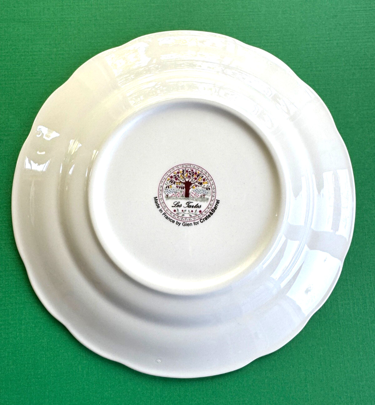 French Gien for Crate & Barrel “LES TARTES” Dessert Plates Abricot/Pomme/Cerise