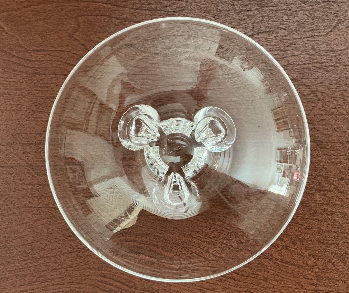STEUBEN ~ FLORET 7 7/8” CRYSTAL FOOTED BOWL ~ DONALD POLLARD DESIGN ~ CA. 1950’S