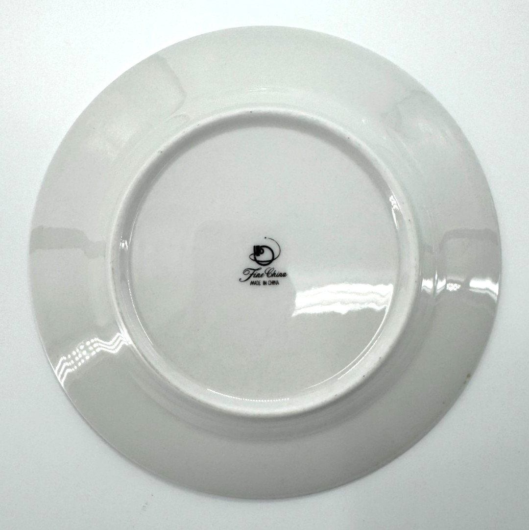 6 Silverie Fine China Sapphire Salad Plates 7.5″ Floral Discontinued Vintage