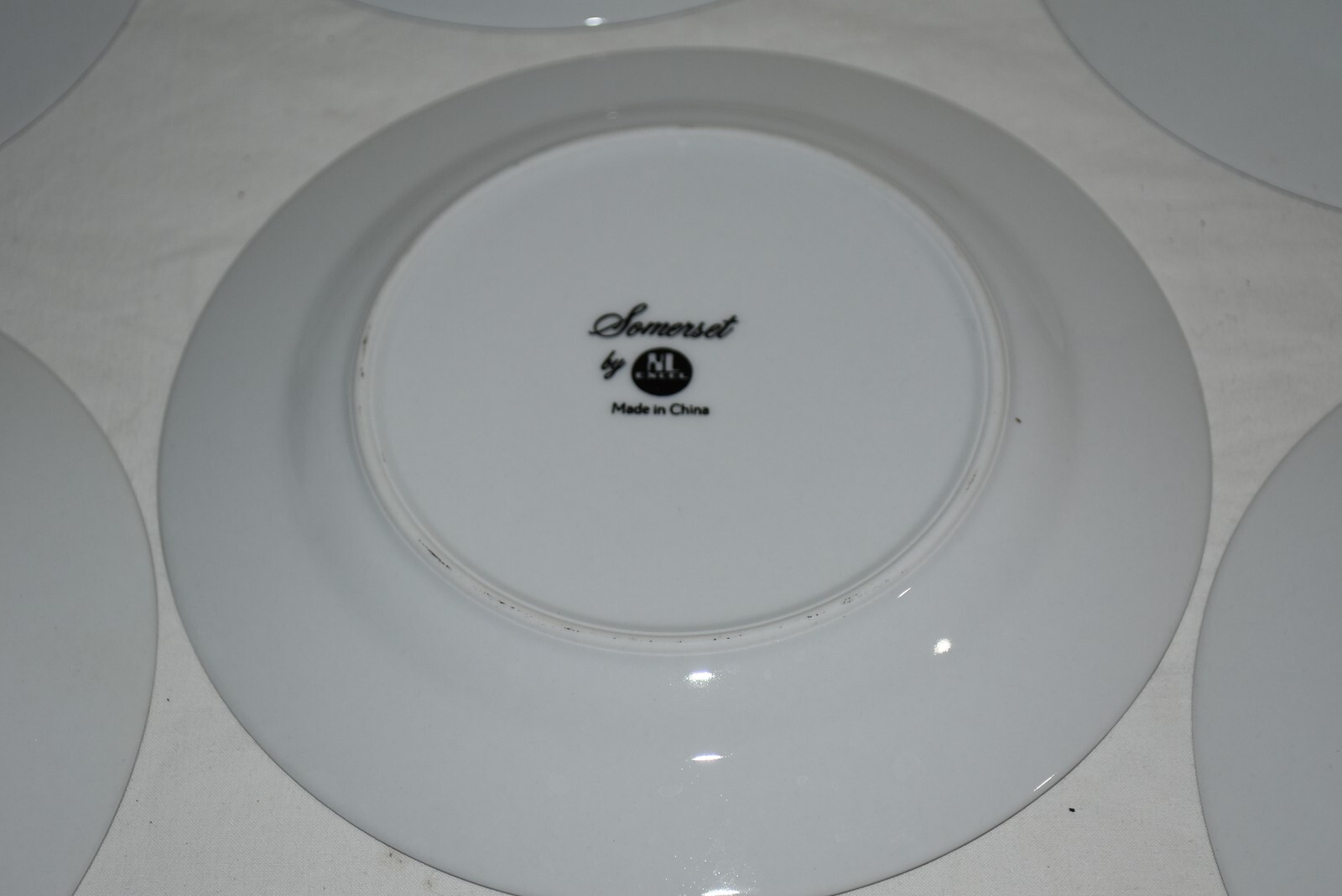 6 Somerset NL Excel China white blue floral Platinum rim 7″ Bread Plates EUC