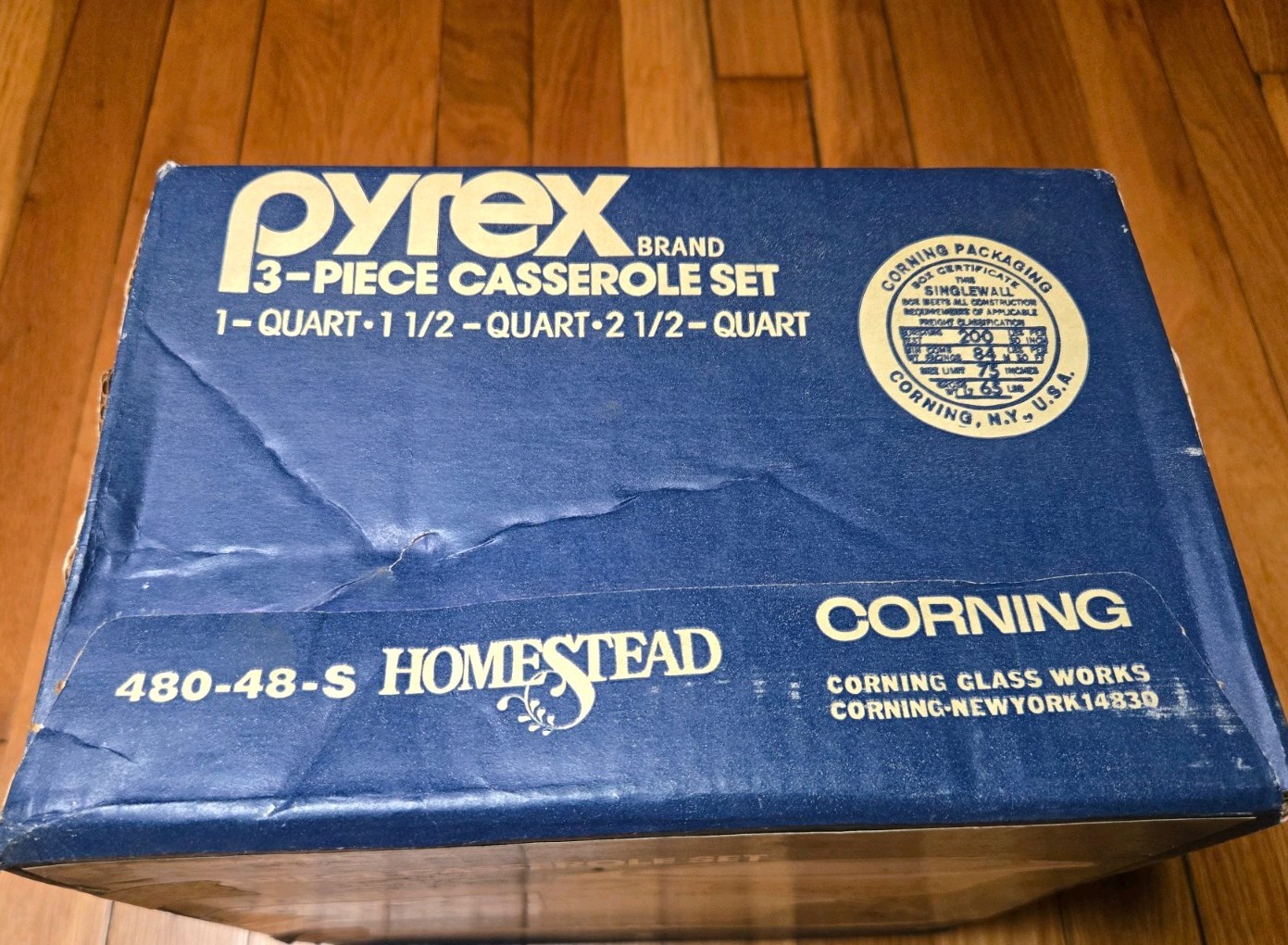 Pyrex Homestead 3-Piece Covered Round Glass Casserole Set 480-48