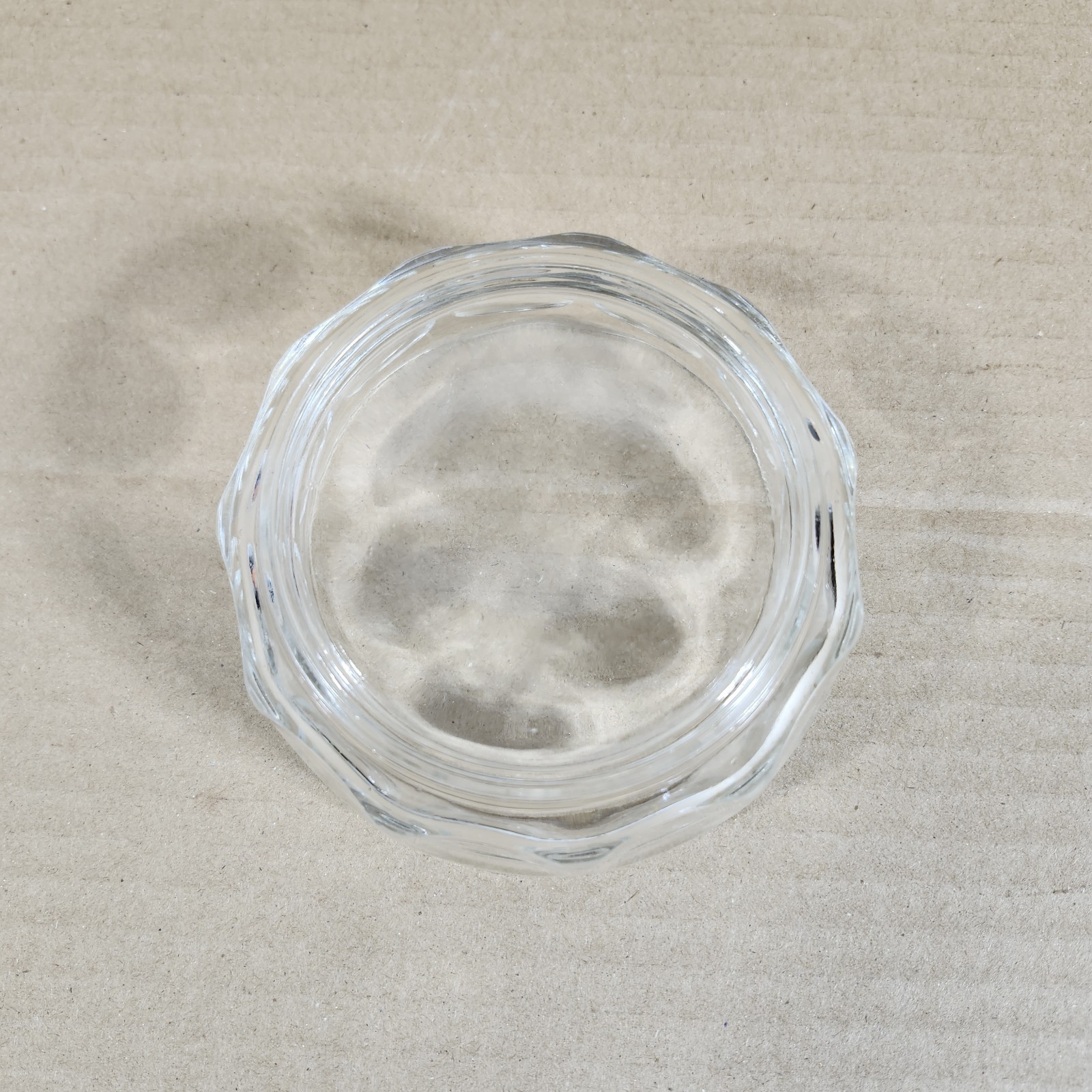 Vintage Arcoroc France Dimpled Thumbprint Glass Dessert Bowl 4.25″