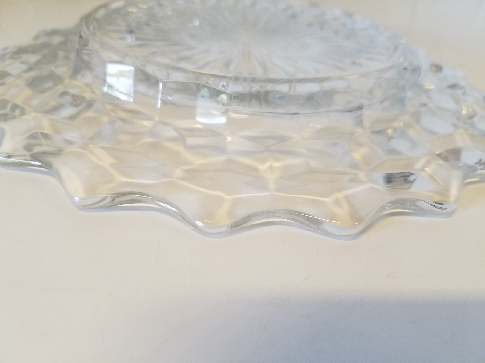 Vintage American Fostoria Set of 12 Pressed 8 1/4″ Glass Plates