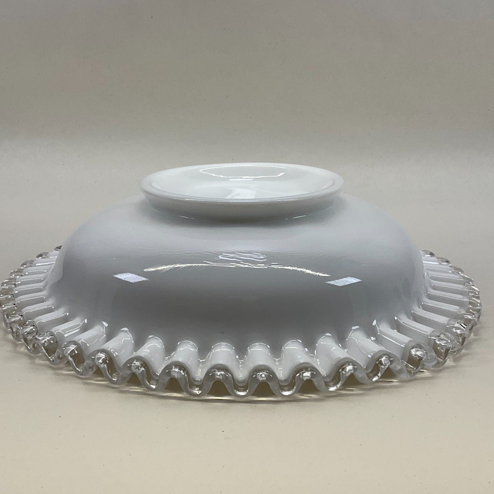 Fenton Silver Crest Divided Relish Dish Ruffled Rim Vintage 9″