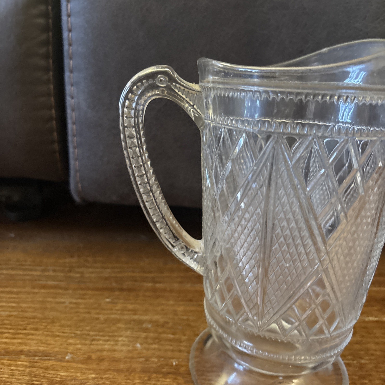 EAPG McKee and Bros National Glass Co No 900 Sunk Diamond and Lattice Pitcher
