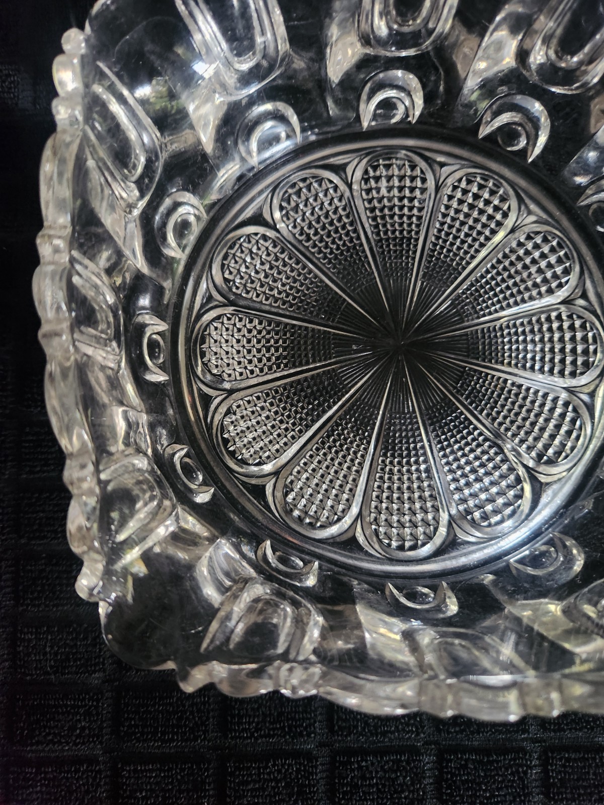 Vintage Clear Glass Bowl or Deep Dish with Fluted Top • 6¼”×6¼”×2⅞”