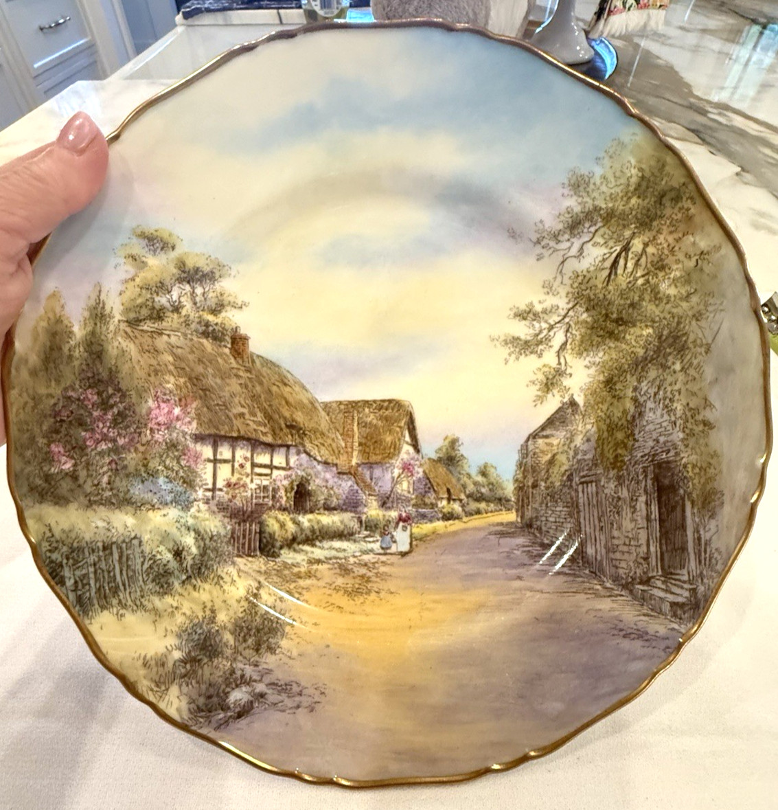 Royal Worcester 1950 Little Comberton Serving Bowl Signed J Smith Pristine 10⅝”