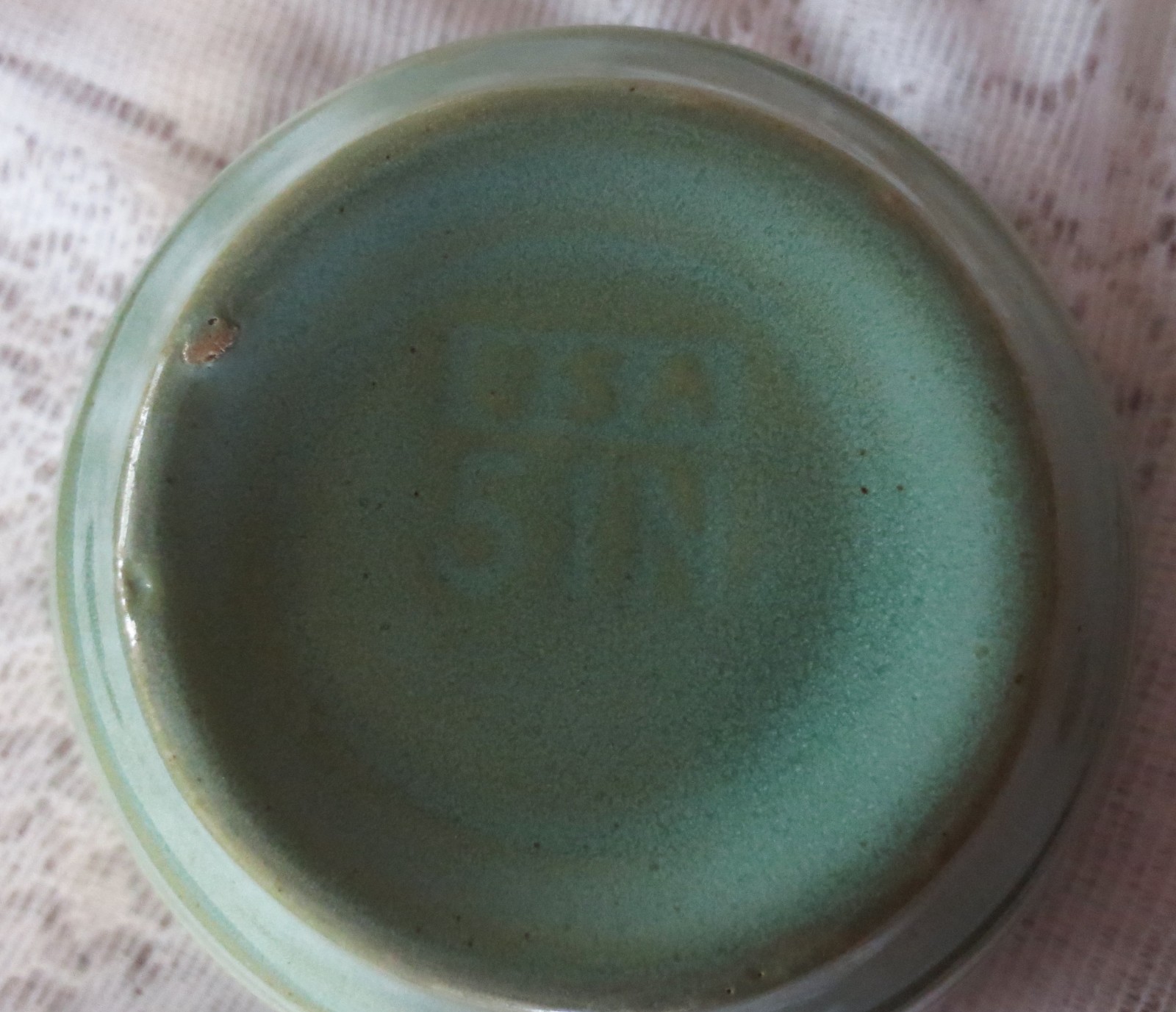 5″x3″ BOWL Ceramic Pottery MUTED GREEN Vintage Brooklyn New York Studio 5IN USA