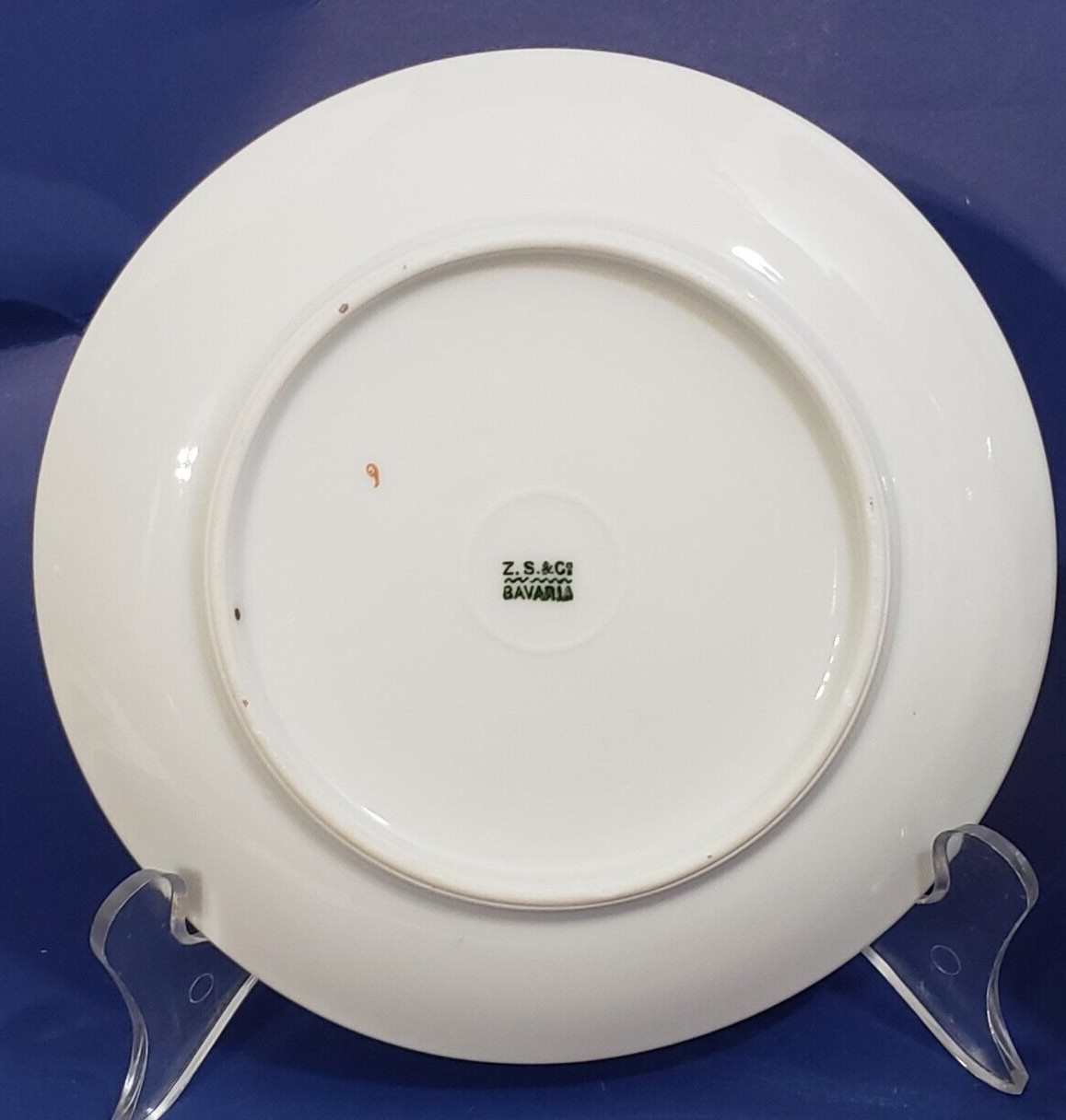 Two Antique Vintage Bavarian Plates Z.S. & Co Hand Painted Porcelain 1880- 1918
