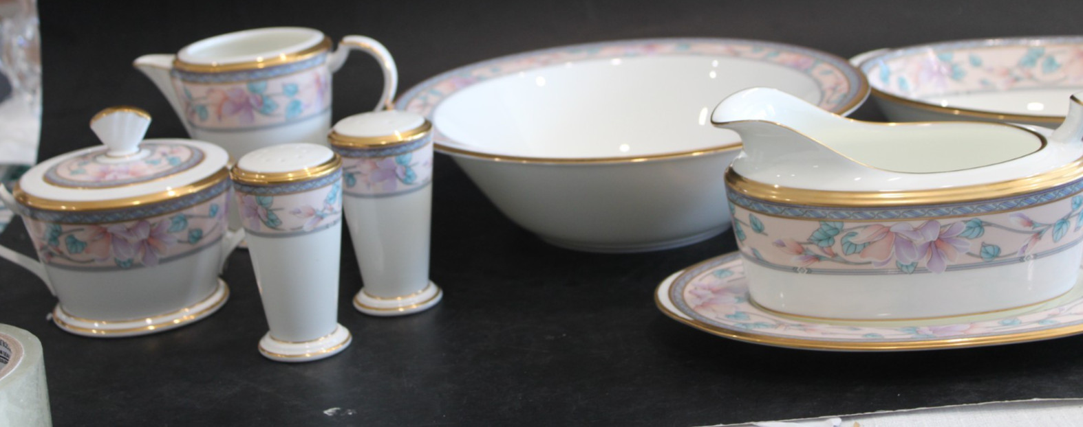Noritake Embassy Suite Gravy boat, Round & Oval bowl, Creamer, Sugar S & P