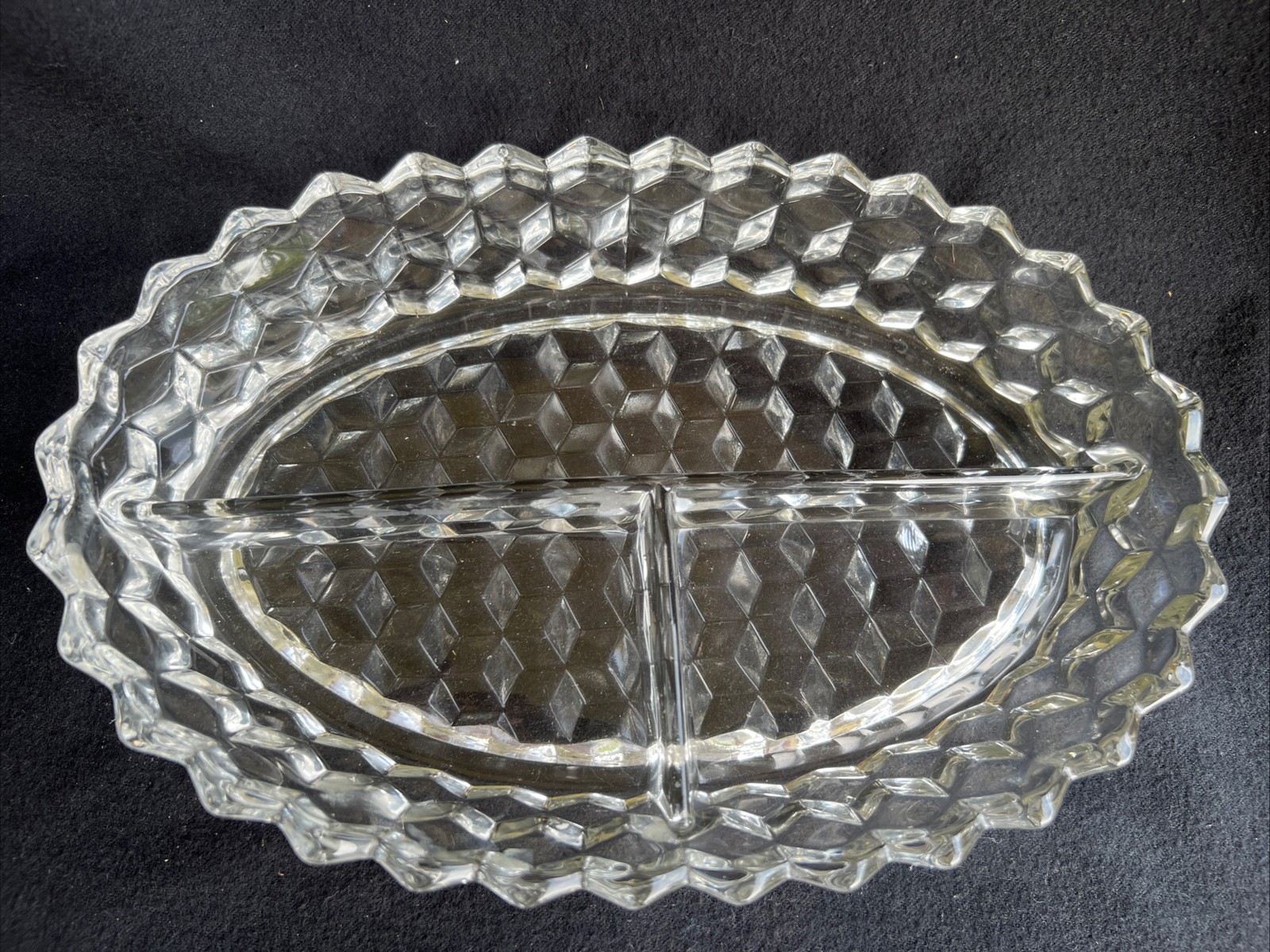 Fostoria Oval3-part Divided Relish Dish