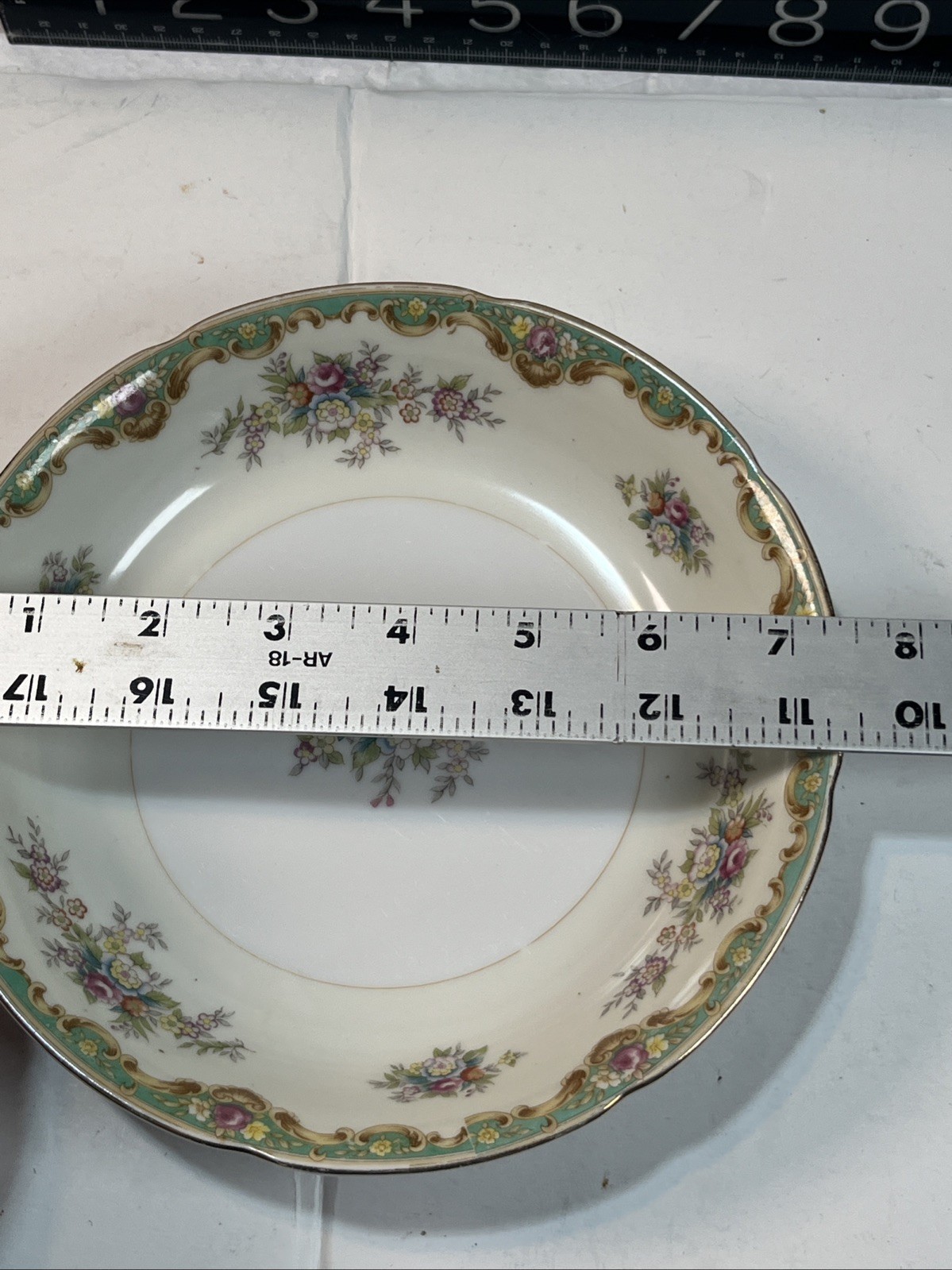 Vintage Rembrandt China Japan 7.25” Salad Bowl Floral Gold Trim Porcelain