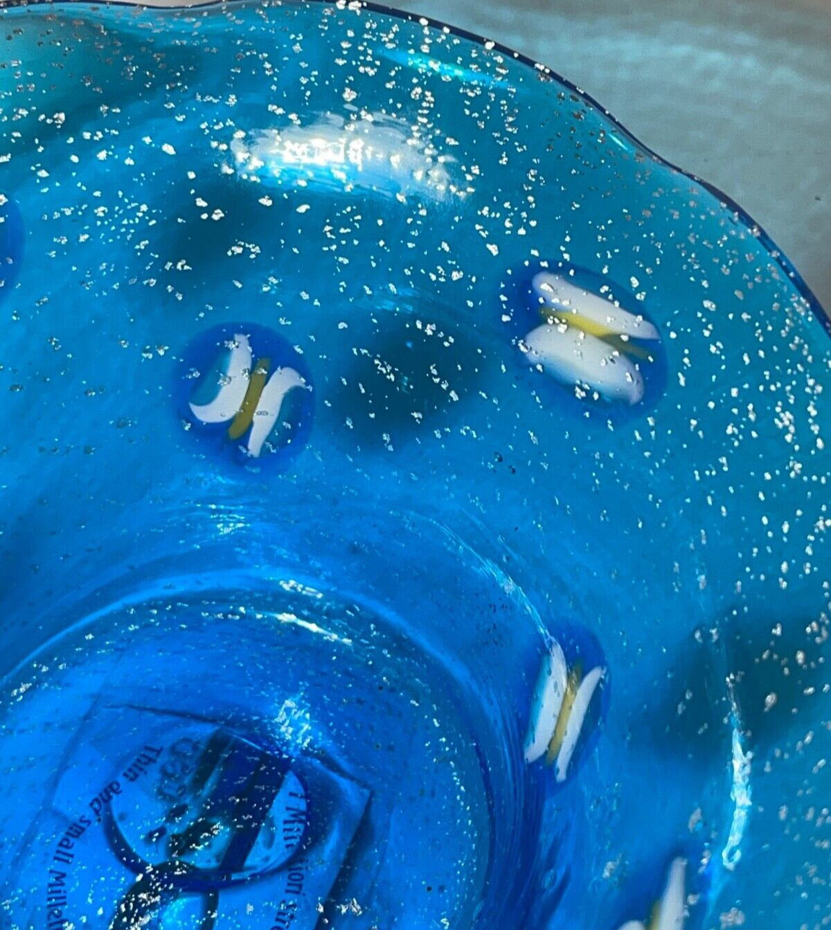STUNNING~ Murano blue bowl w/sterling silver 925/000 glass bowl 6″ W