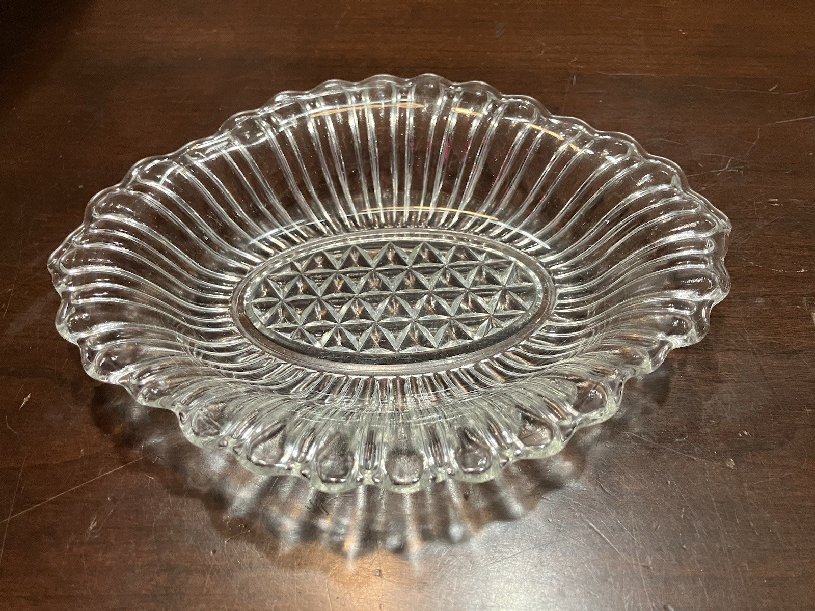 Vintage Anchor Hocking Co Dish Pattern Loop and Diamond Circa 1940-1960