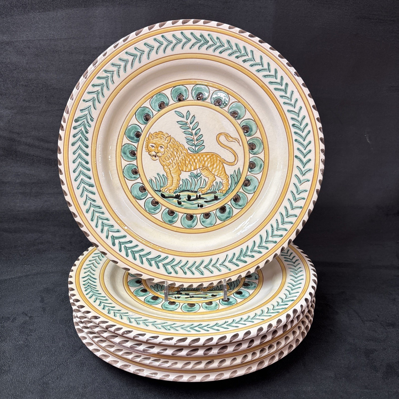 Grazia Deruta LION for Bergdorf Goodman Plate 11 1/4 Inches #CRAZED#