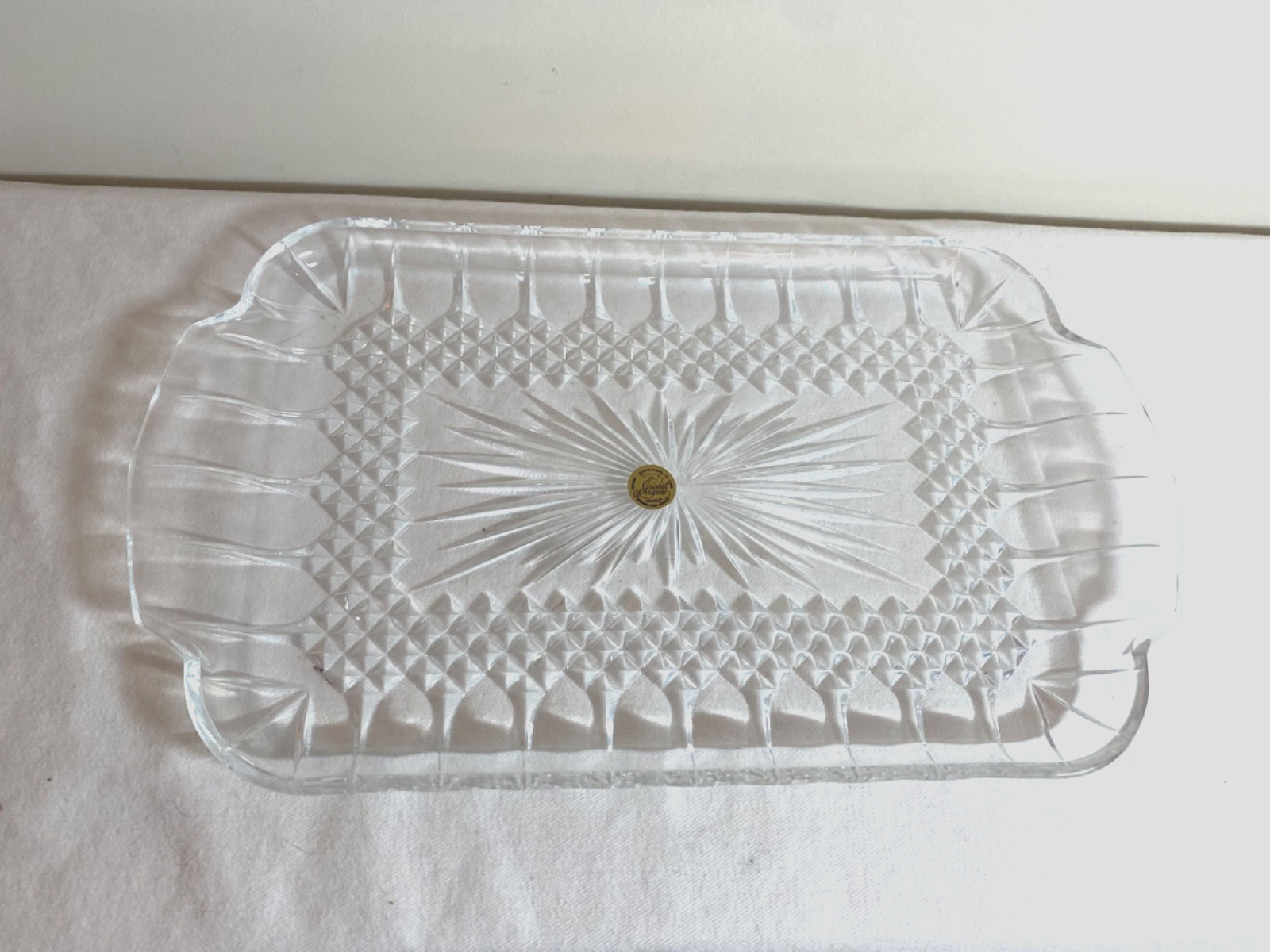NEW IN BOX VTG Cristal d’Arques Longchamp 15.75″ X 8.75″ Rectangular Platter