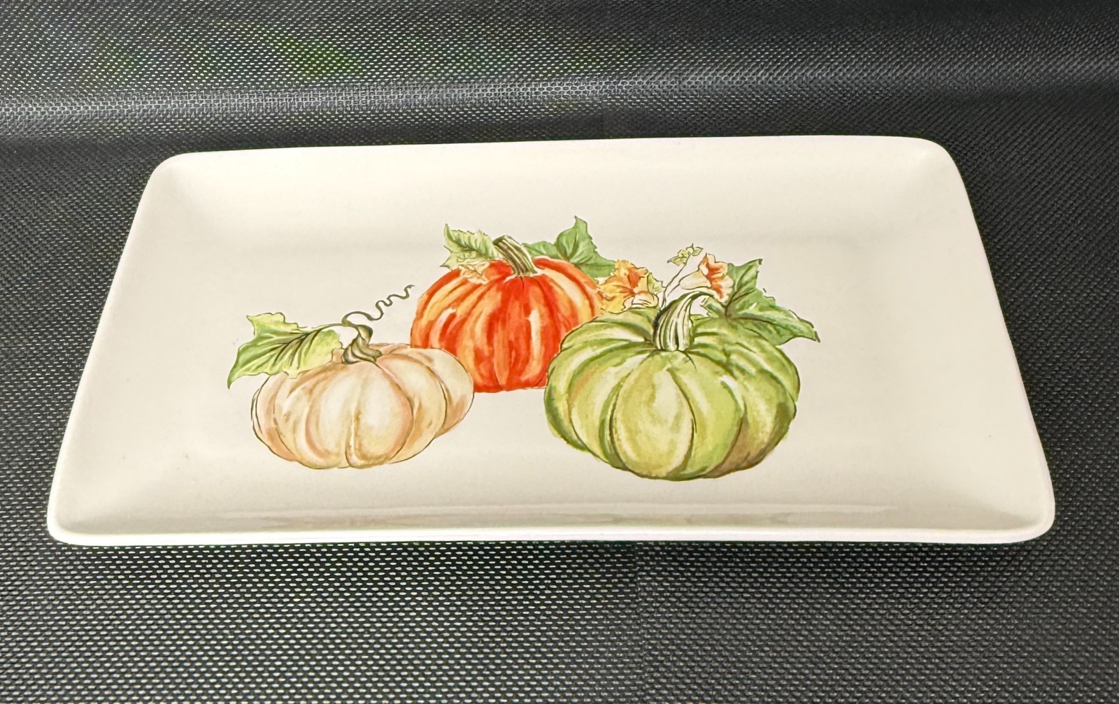 Sur La Table Pumpkin Fall Harvest Rectangular Serving Platter 14″X8″ Earthenware