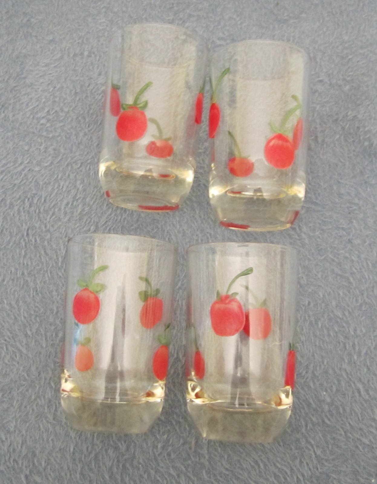 Apple/Cherry? Pitcher & 4 Juice Glasses Home Decor Hand Painted?