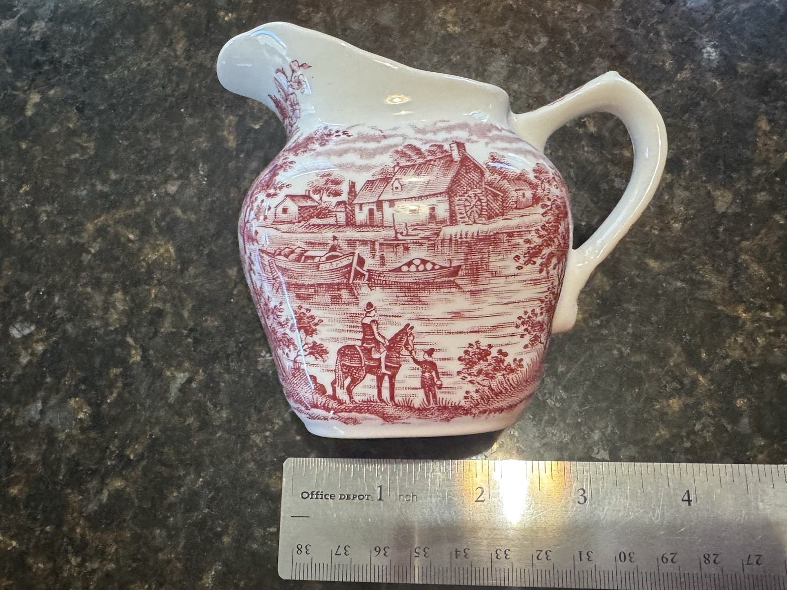 Grindley Homeland Pink Transferware Tea Set w/ Creamer, Cups, Saucers