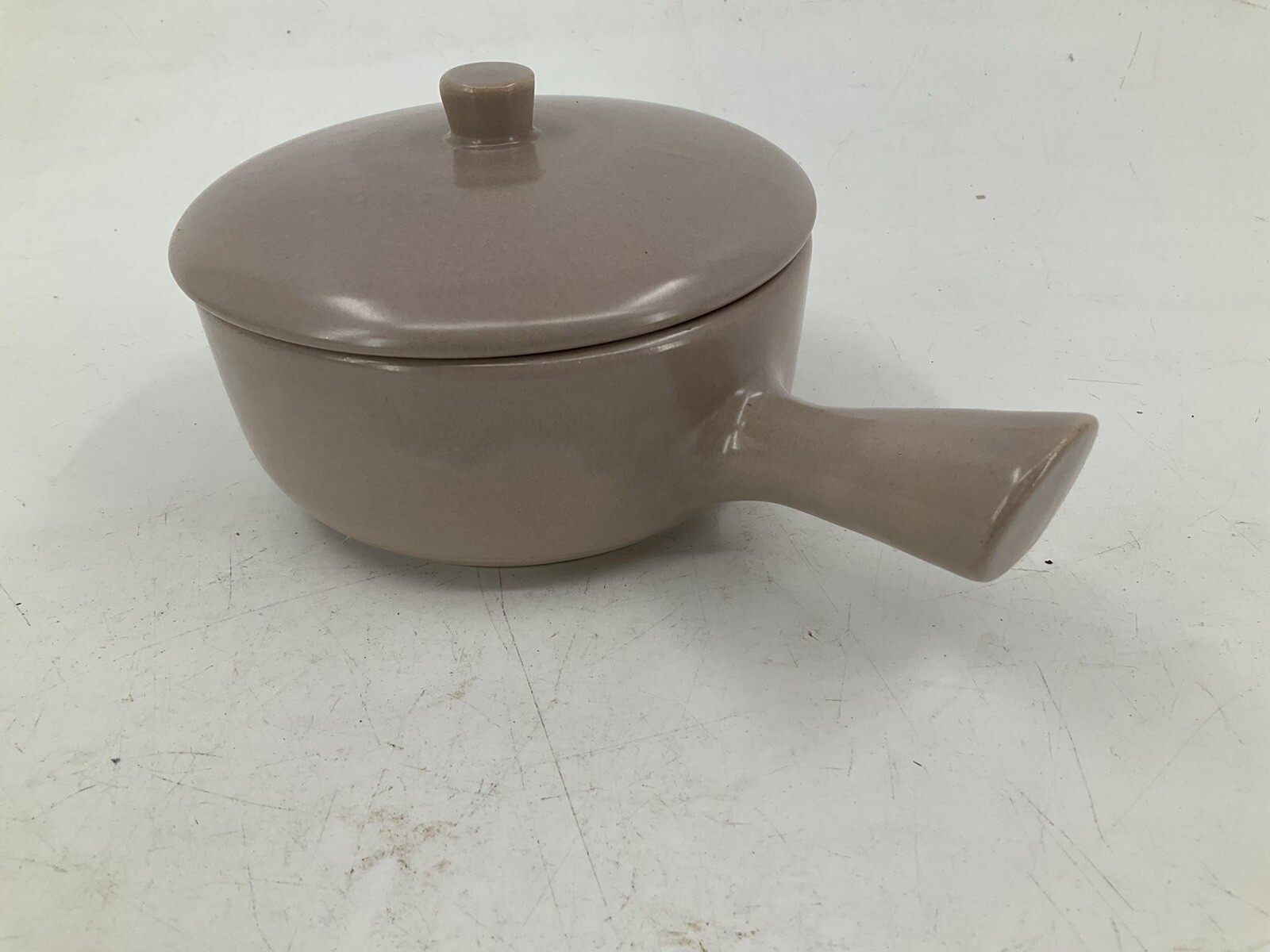 Vtg La Solana Clay Pottery Pink 7″ Individual Serving Casserole Covered Bowl