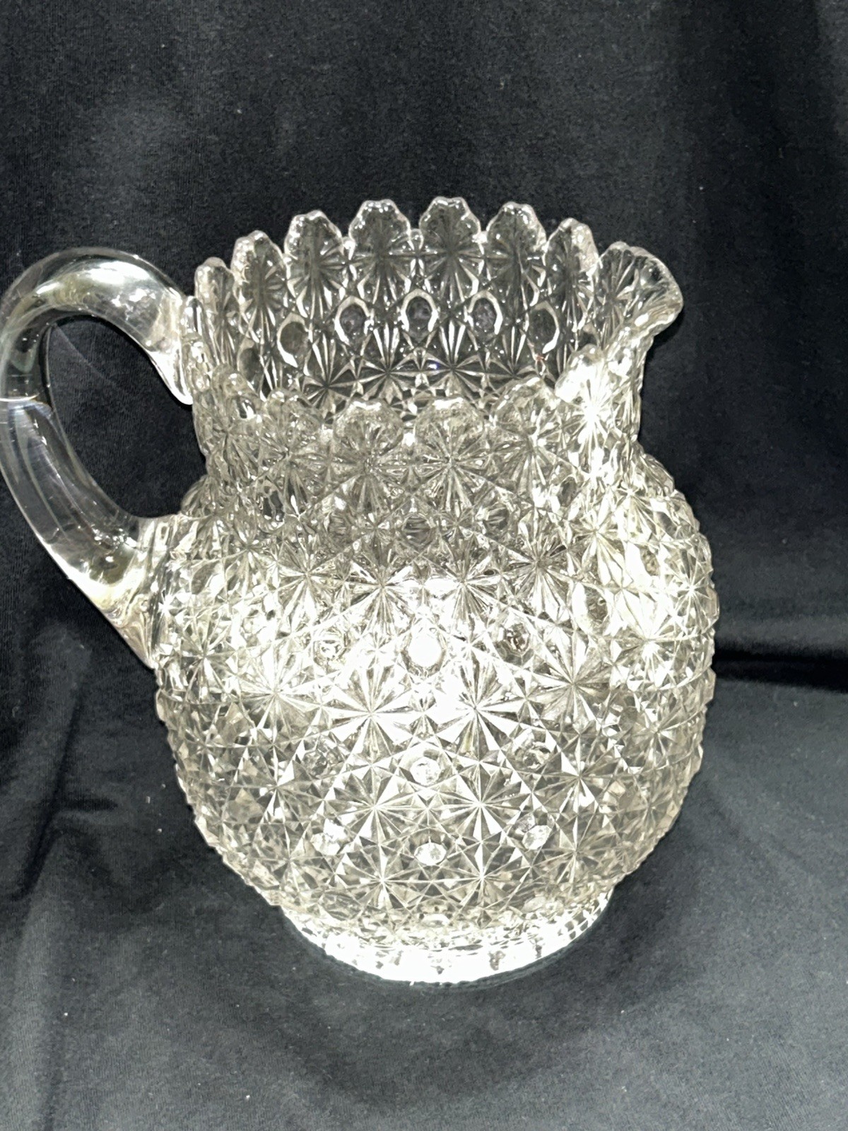 Bryce Bros Daisy & Button Glass Pitcher Victorian EAPG c.1800 Antique 8 1/2″