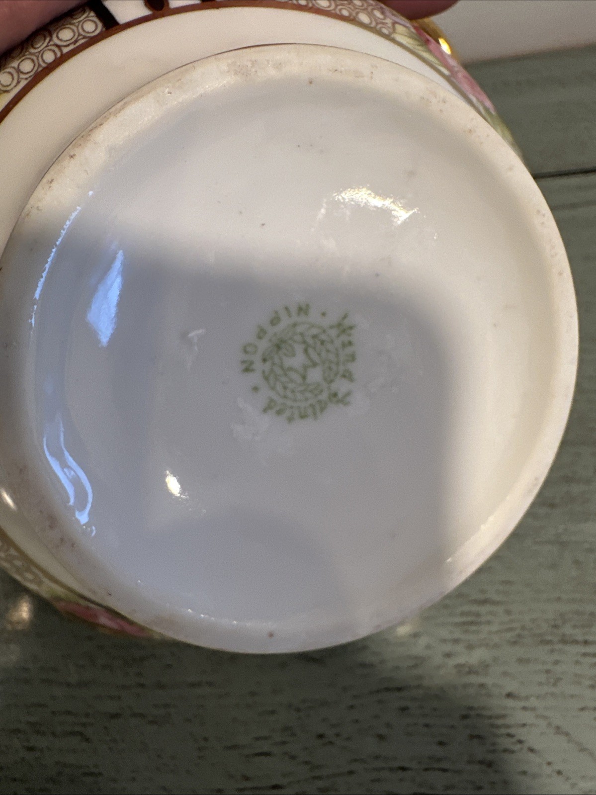 Antique Japan NIPPON Hand Painted Gold Creamer and Sugar Bowl W/ Lid