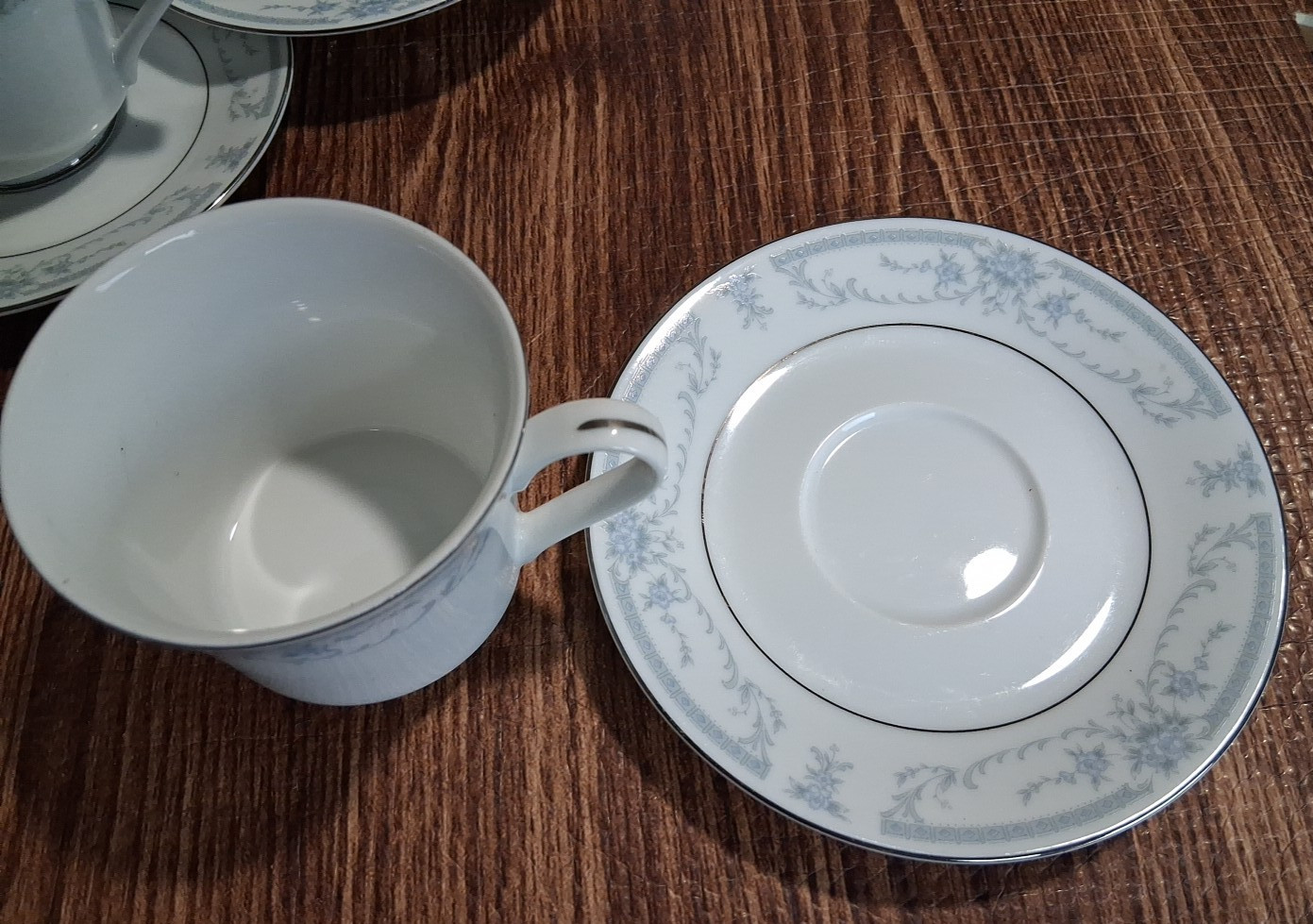 Blue Whisper by Sheffield 6 Coffee Cups 5 Saucers Made in Japan 1985 Lot Of 11