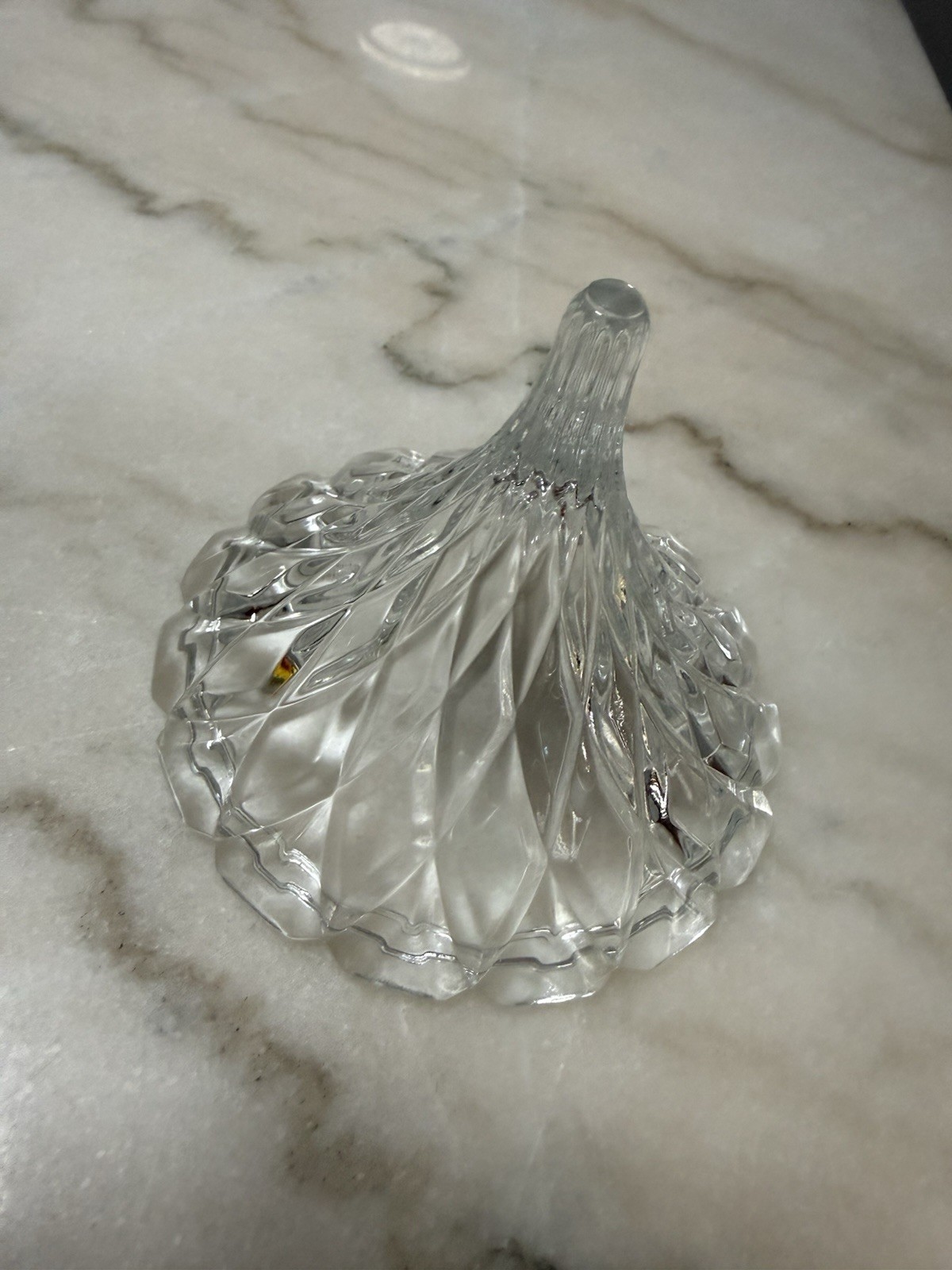Hershey Kiss Shaped Pressed Glass Trinket Box Candy Dish