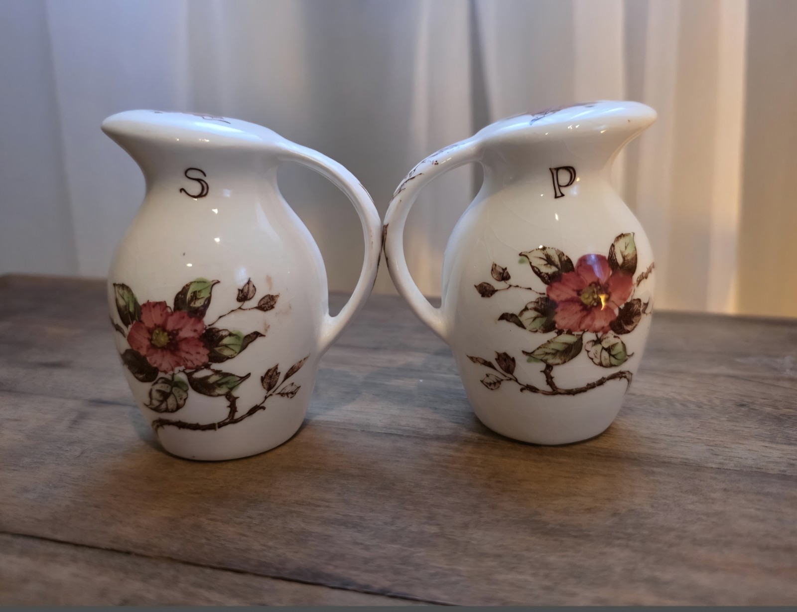 Nascor “Springtime” Ceramic Table Set – 9 Pieces – Pink Rose and Wildflower