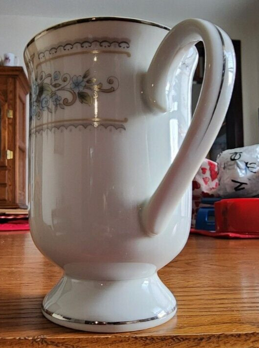 Elington Irish Coffee Mug (s) 10 oz. Wade Fine Porcelain White Blue Platinum !