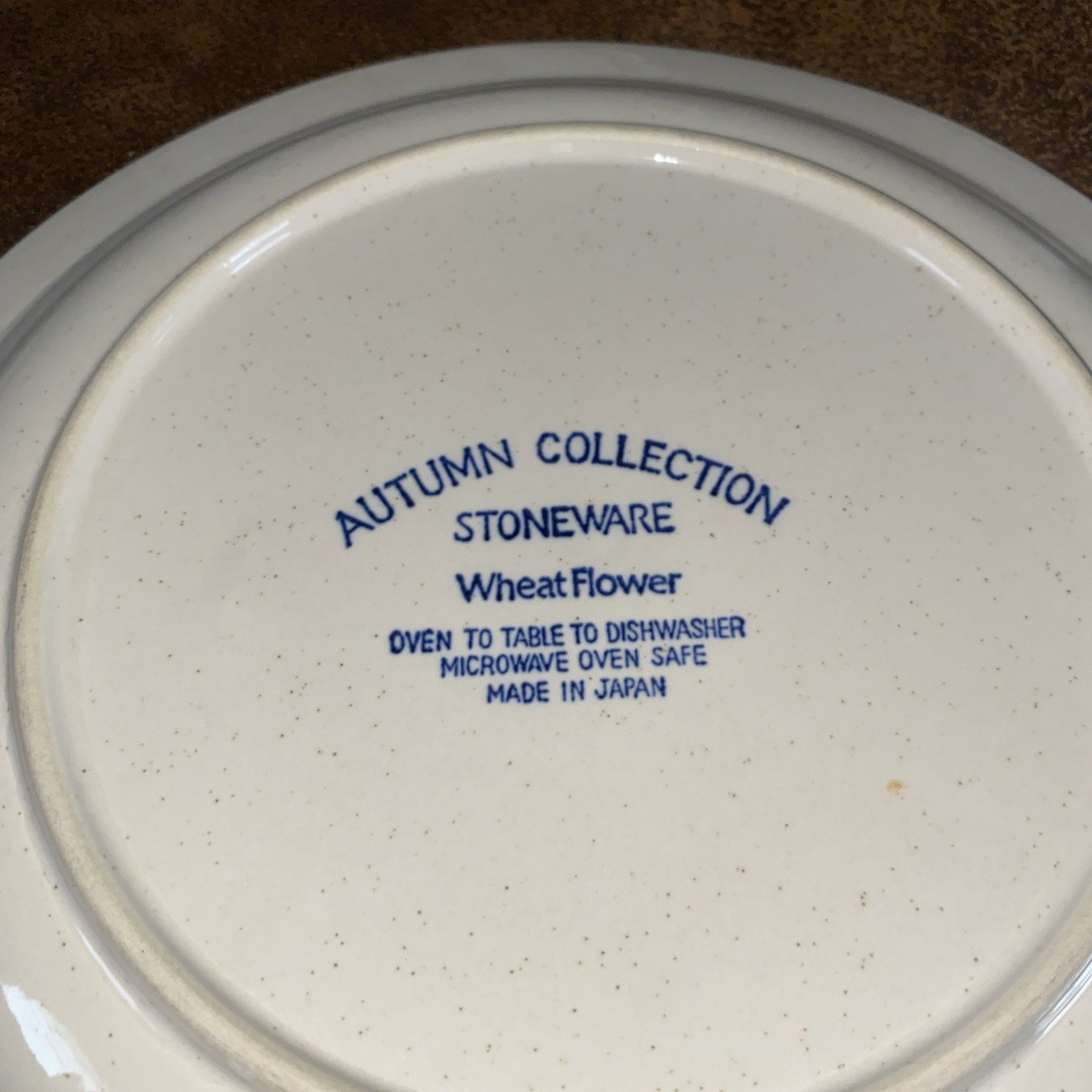 Autumn Collection Wheat Flower Stoneware Japan 10.5″ Dinner Plate Lot Of 3