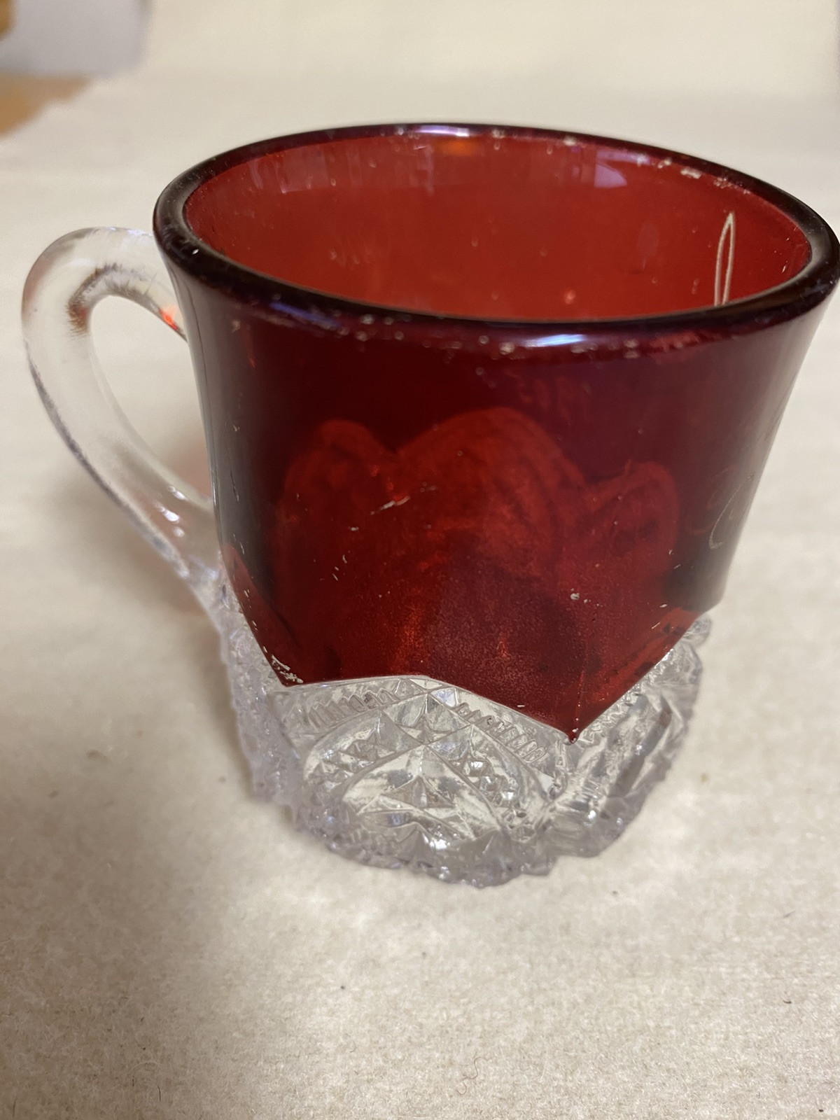 Vintage 1905 Ruby Red Flashed Souvenir Cup – Karl