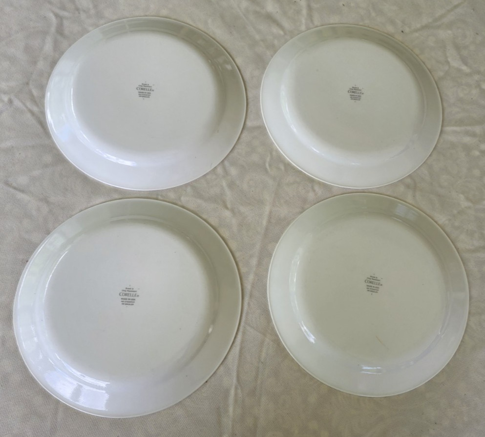 Corelle 9 in. Pink Floral Design Salad/Dessert Plates Pattern Unknown USA Set 4