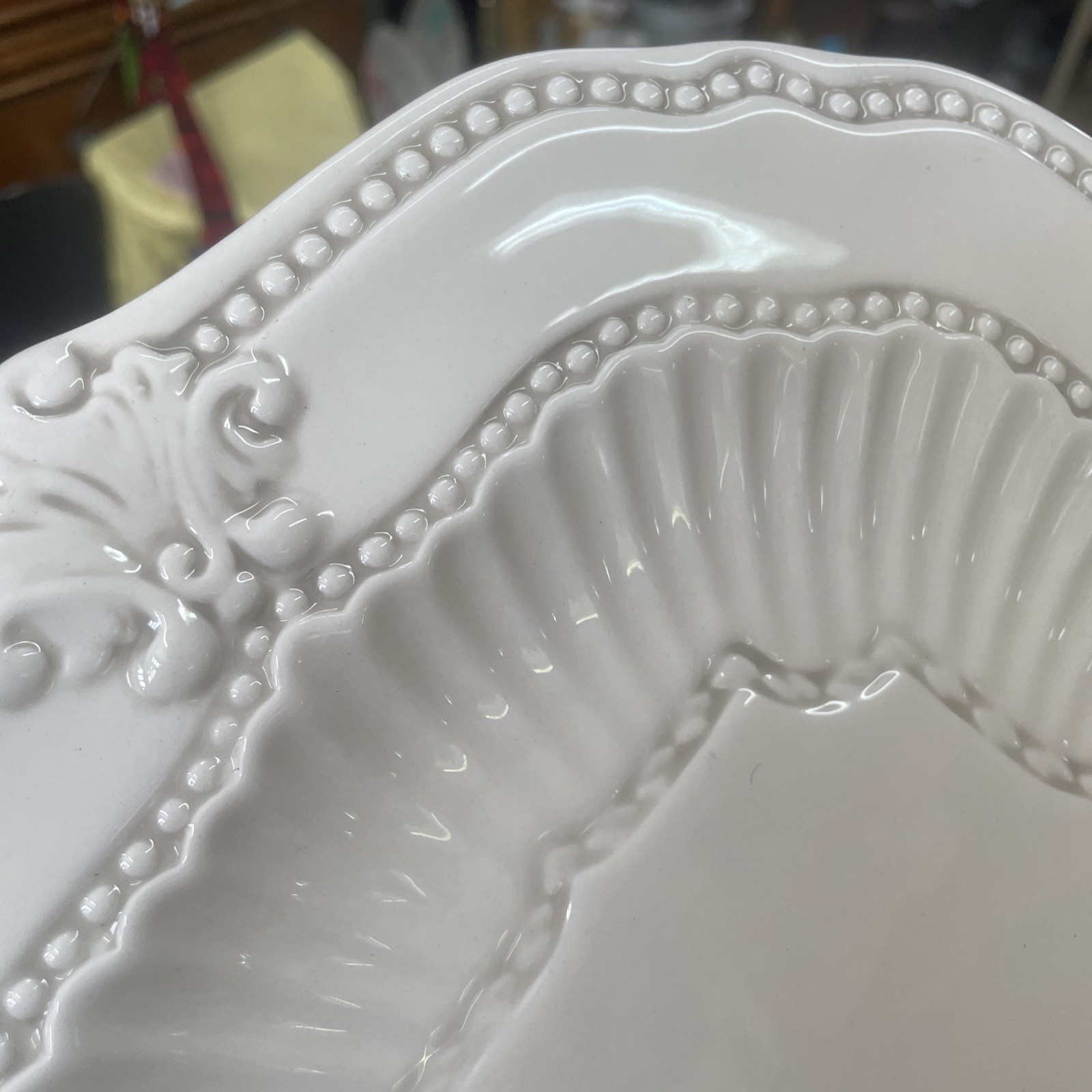 american atelier plates Dinner Creme Square 10.75 Baroque Set 6