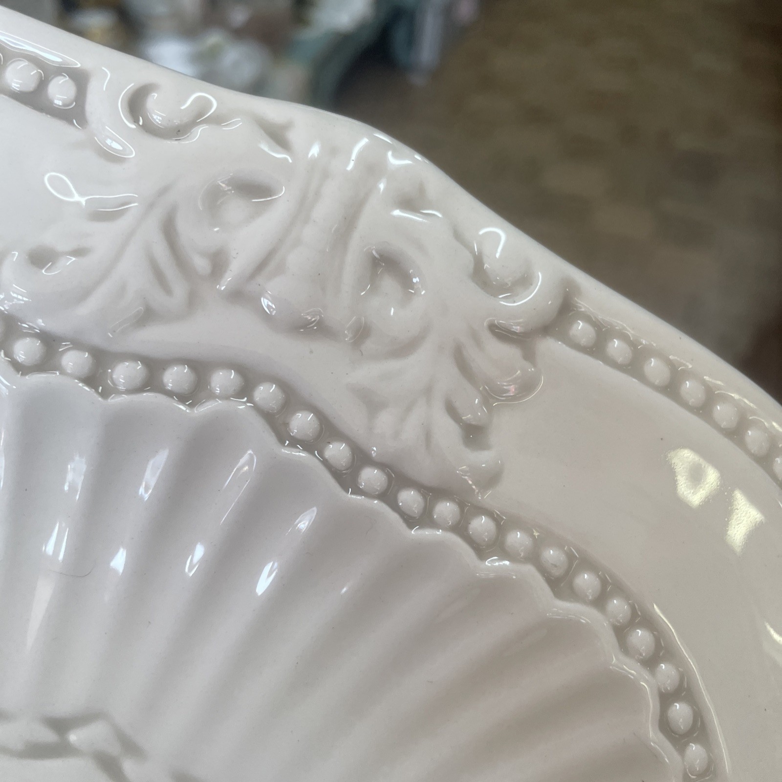 american atelier plates Dinner Creme Square 10.75 Baroque Set 6