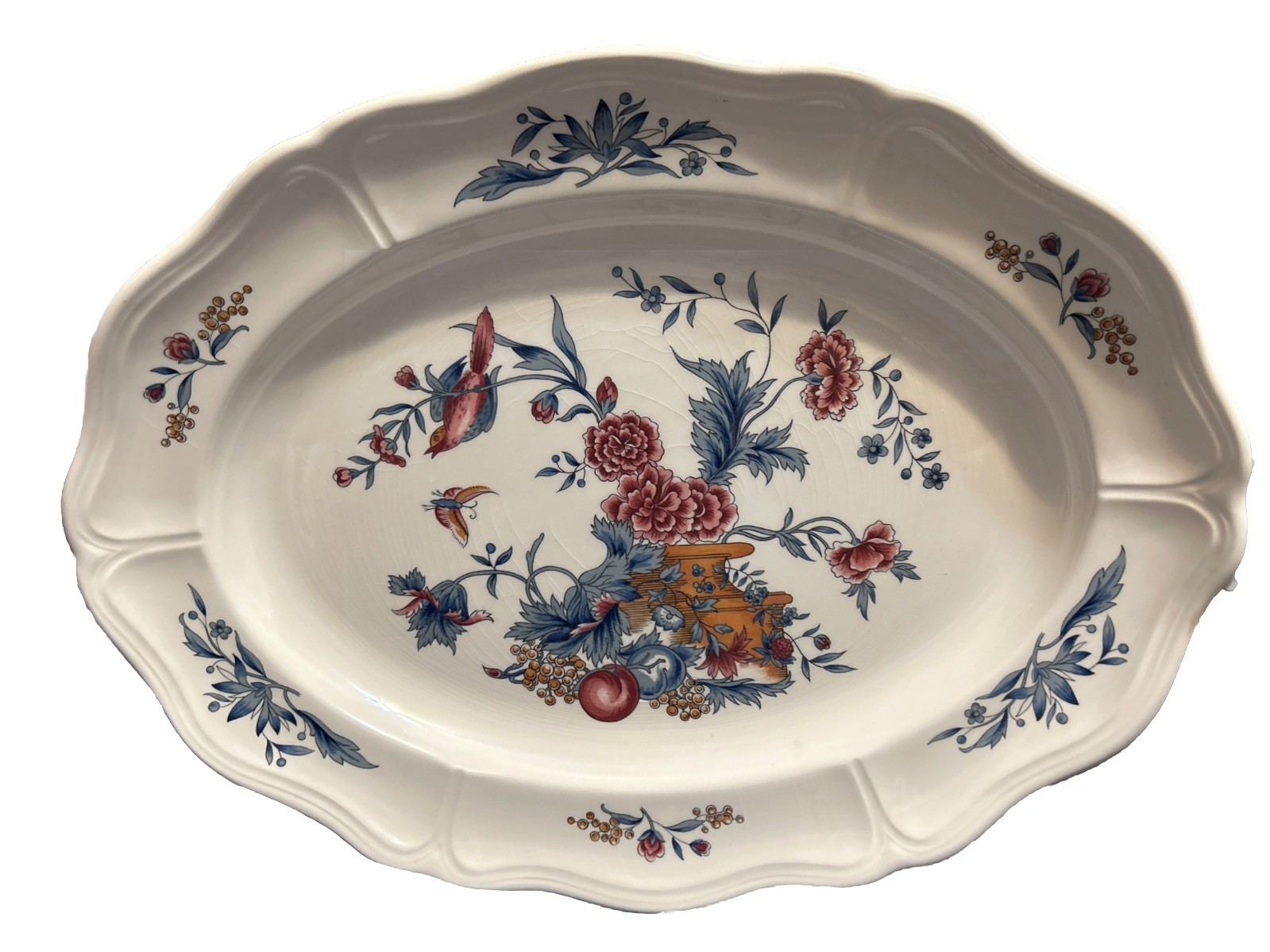 Wedgwood Williamsburg Potpourri Serving Platter 15.5 x 12 Has Crazing Buy*As Is*