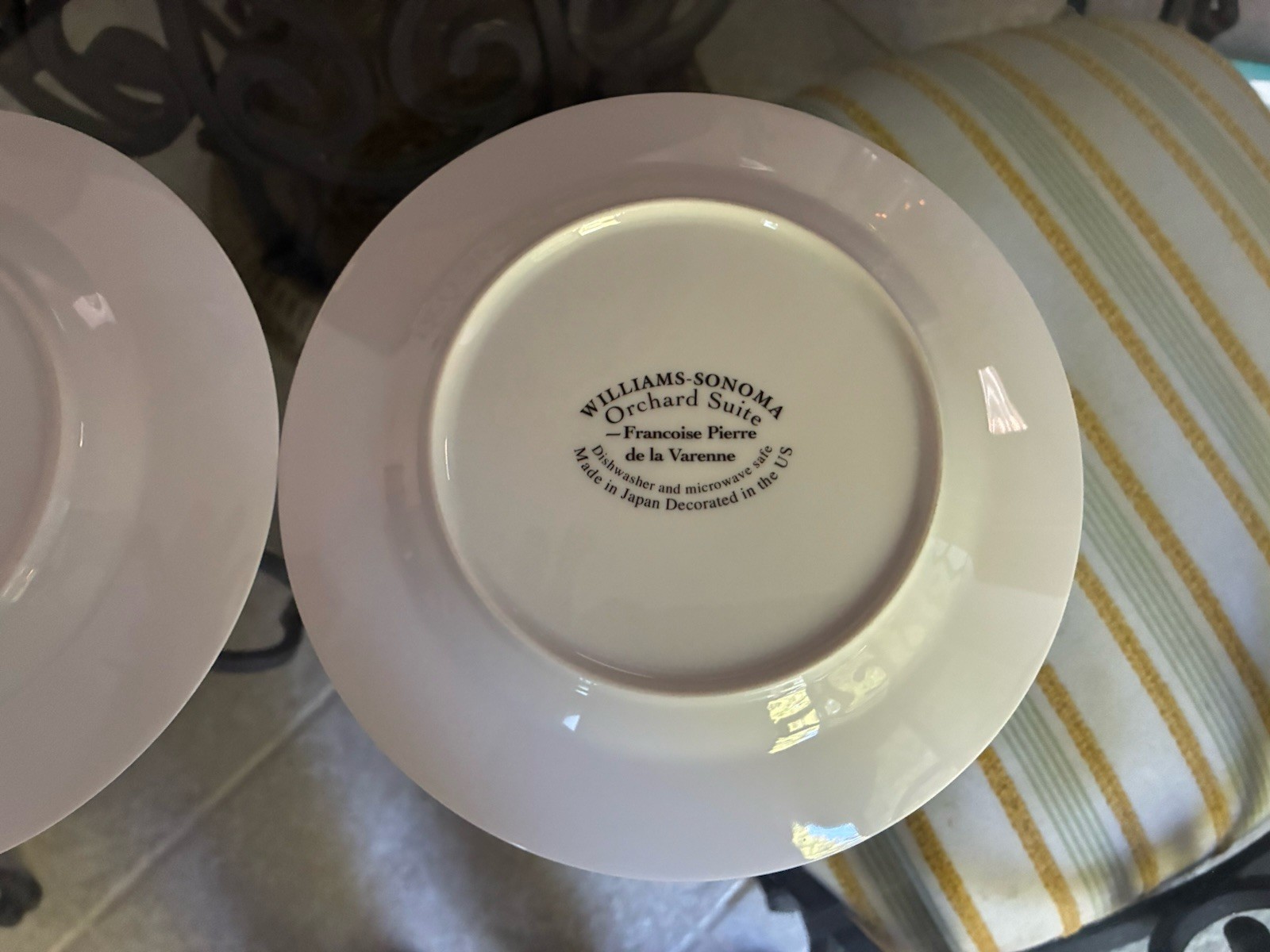 2 Dessert Plates ORCHARD SUITE by WILLIAMS-SONOMA Cherries & Pears Pristine
