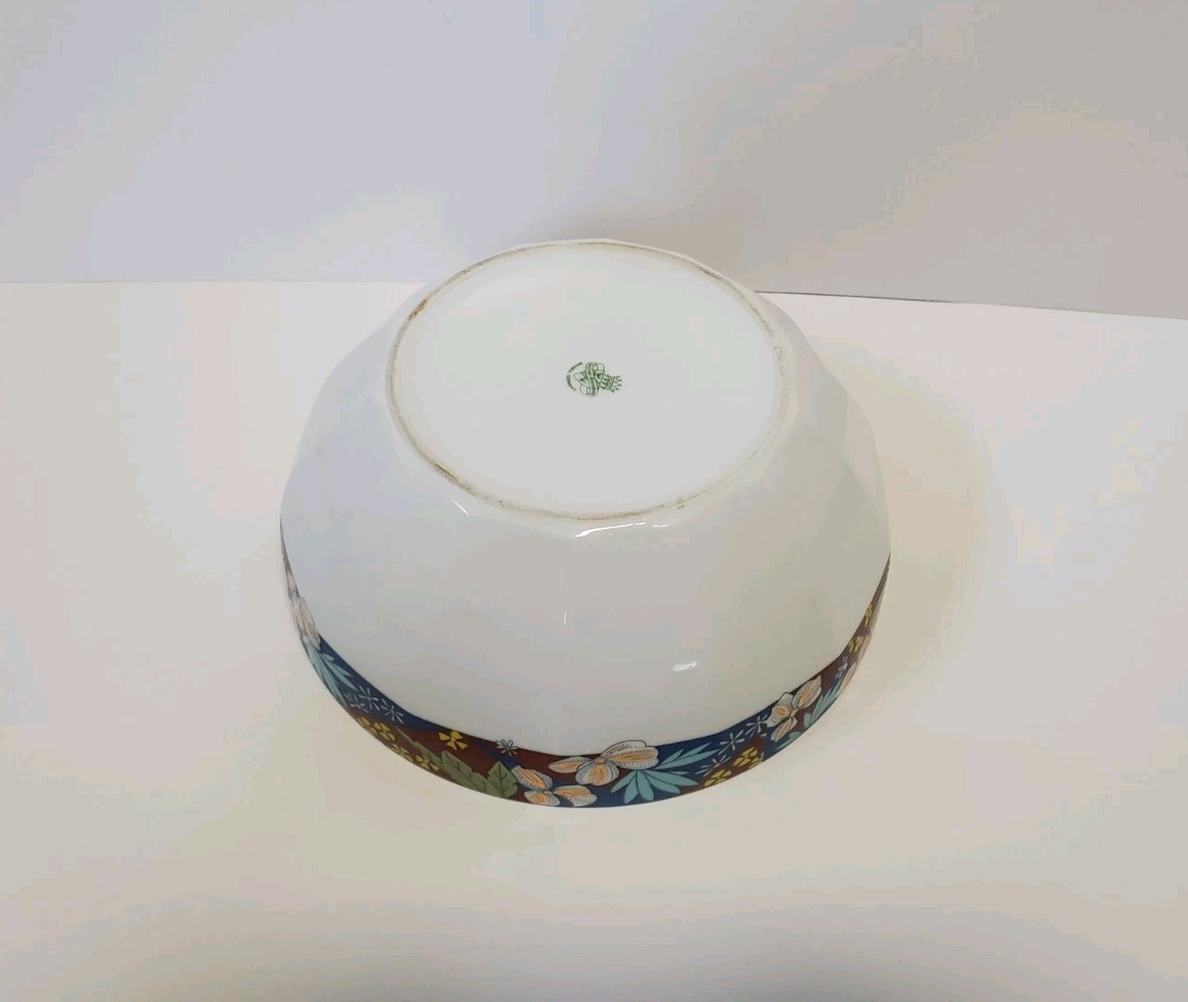 Vintage Graf Von Henneberg Floral Porcelain Serving Bowl Blue, Rust, Green, Gold