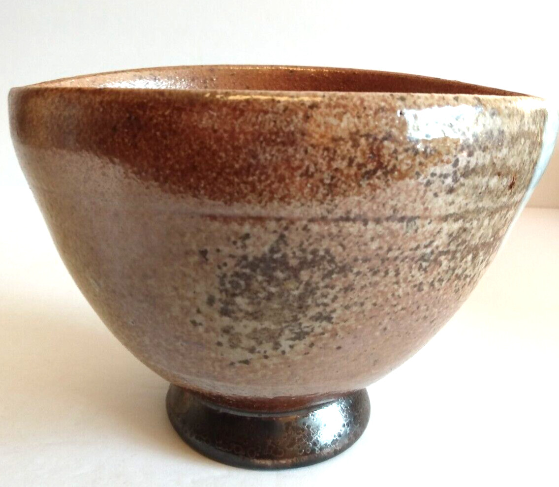 Hand Thrown James Tingey Art Pottery Wood Fired Bowl 6 inch Tall Signed Tingey