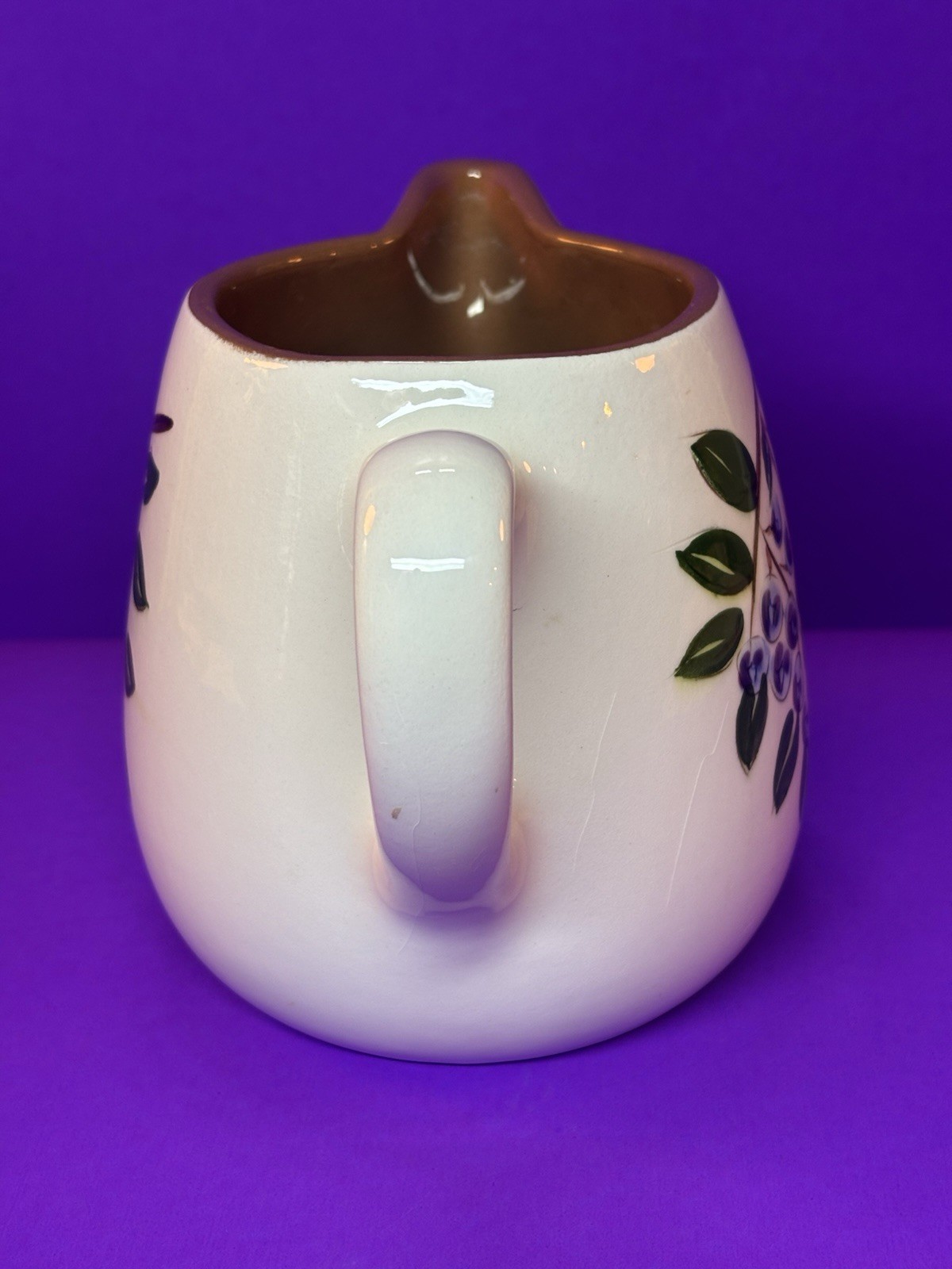 Vintage 1957-1963 Stangl Pottery Blueberry 5″ Milk Jug