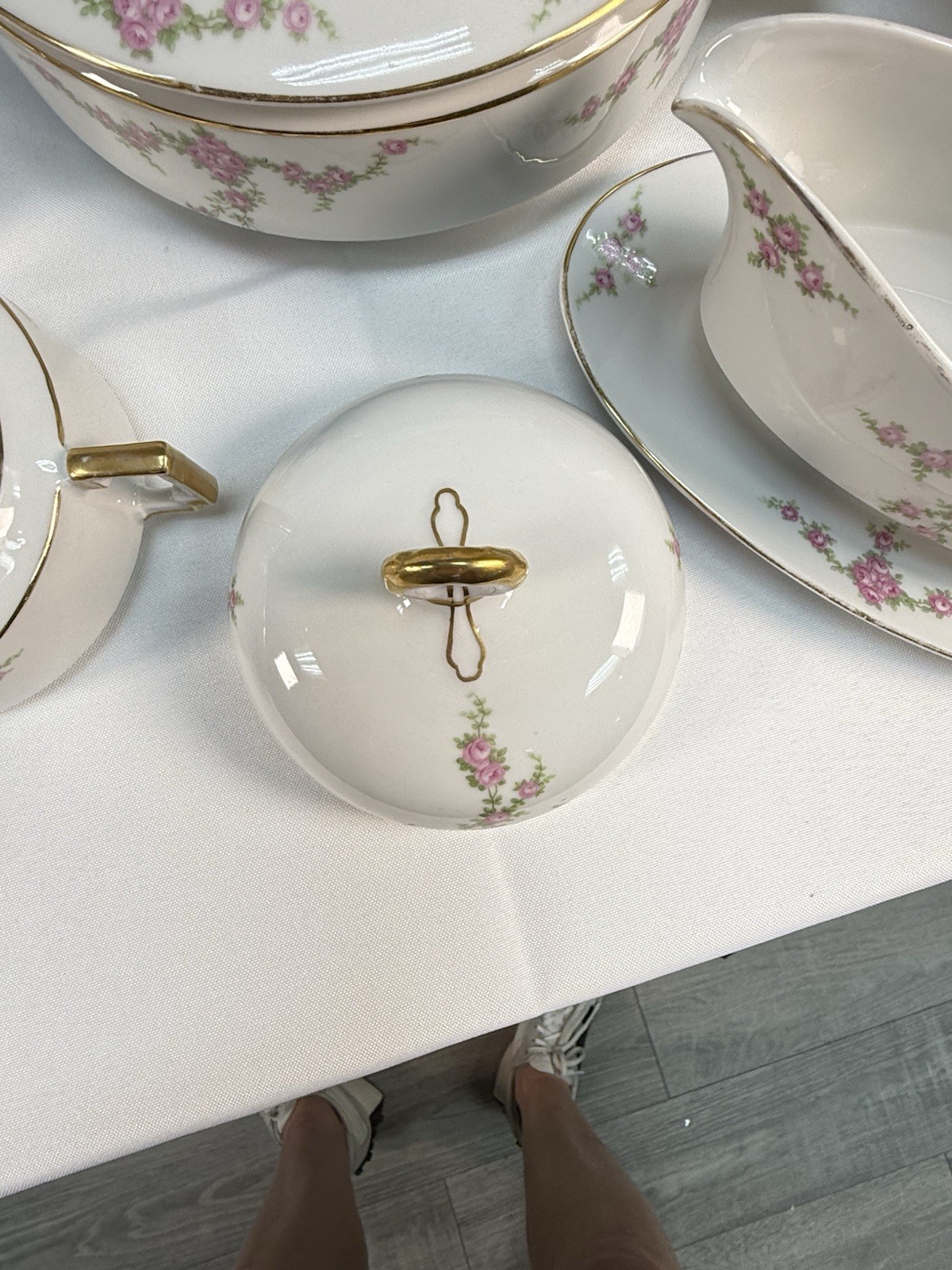 Vintage Heinrich & Co Rosalinda Bavaria China Set – 44pc Pink Rose Gold Trim