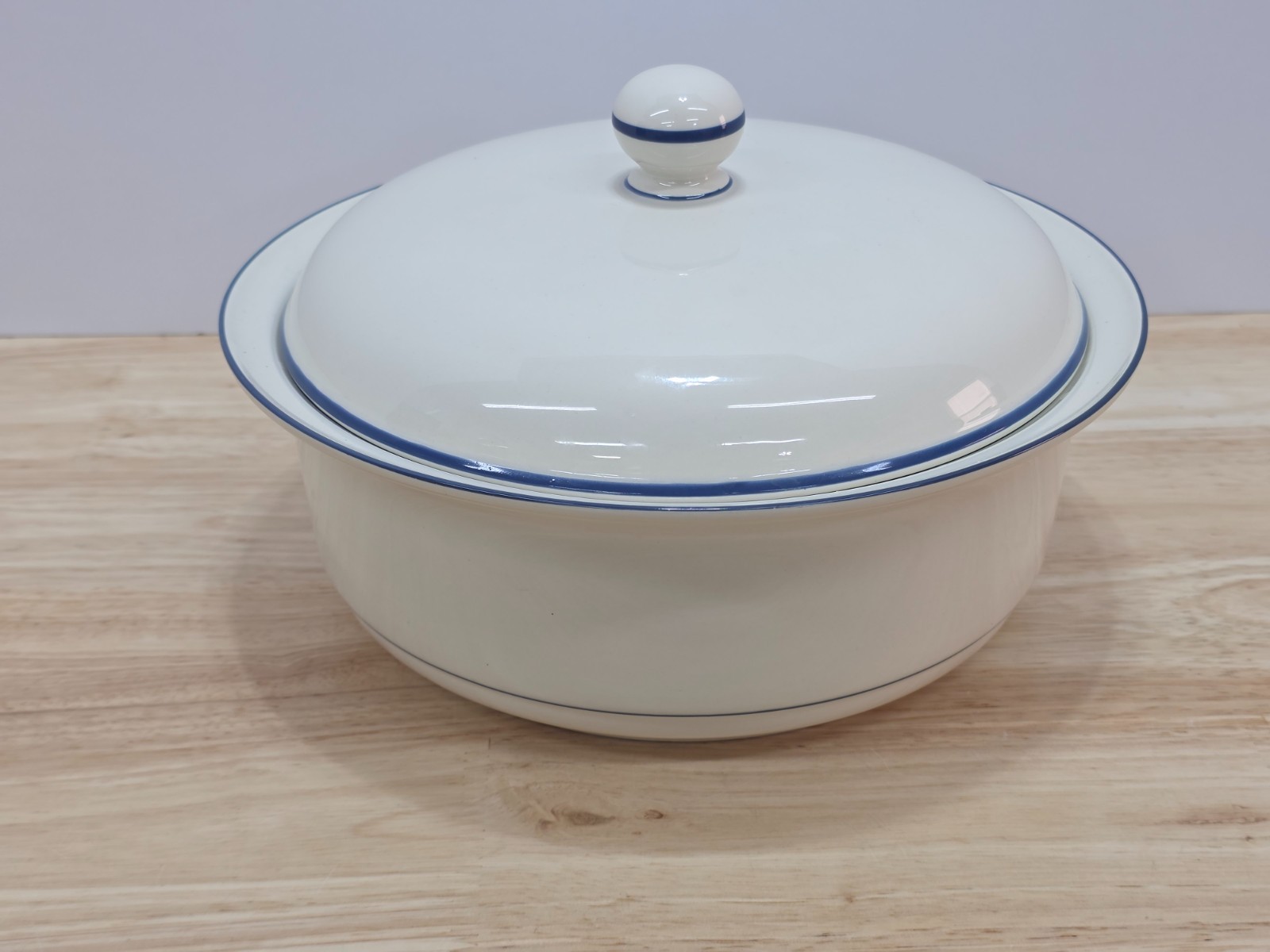 Lenox Chinastone For The Blue Patterns Covered Casserole Dish w Lid USA